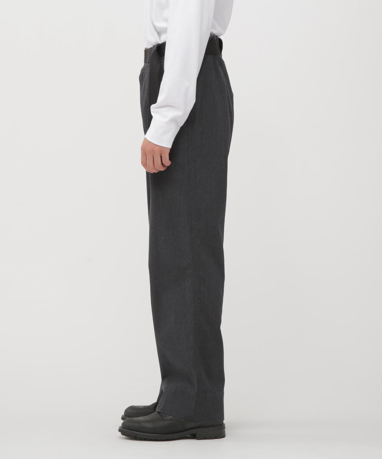 WOOL COTTON TWILL TROUSERS