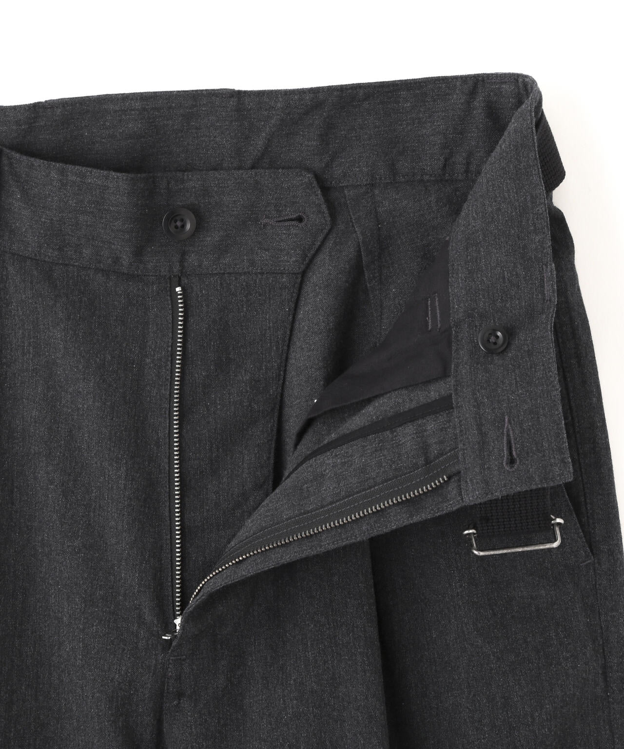 WOOL COTTON TWILL TROUSERS