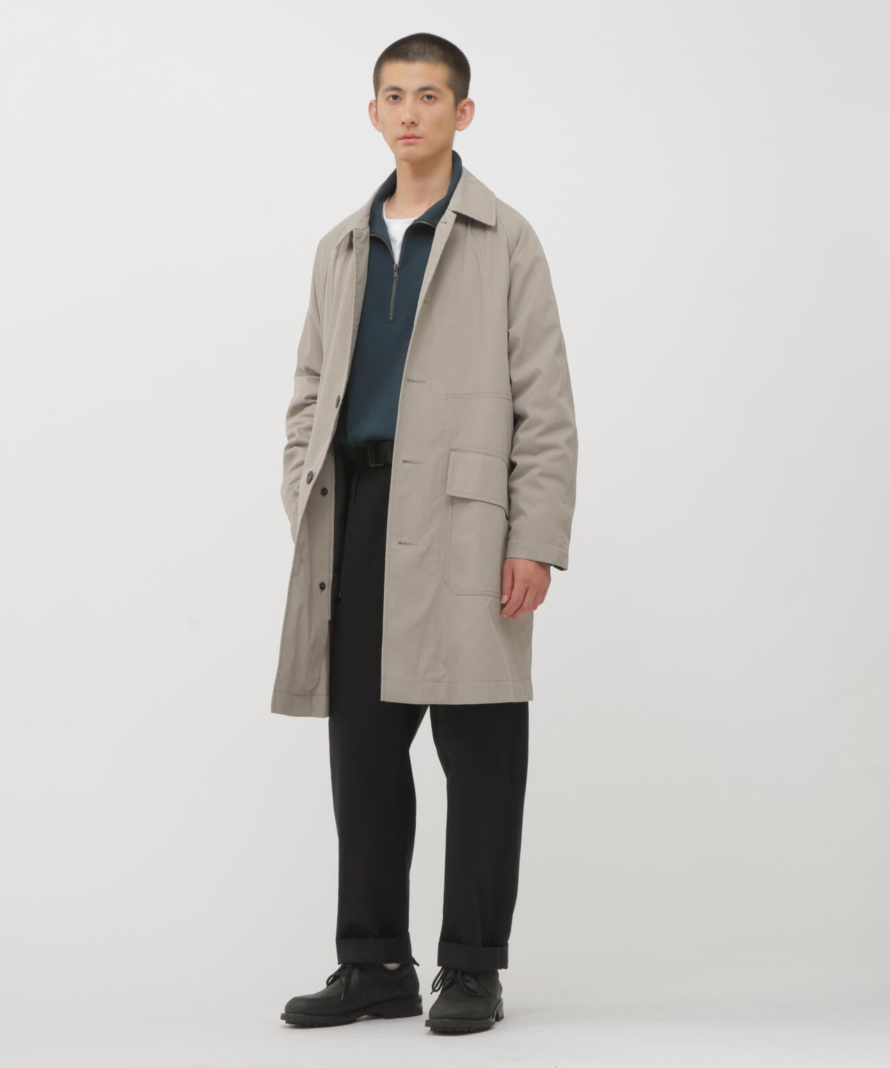 WASHED CHINO COTTON TROUSERS