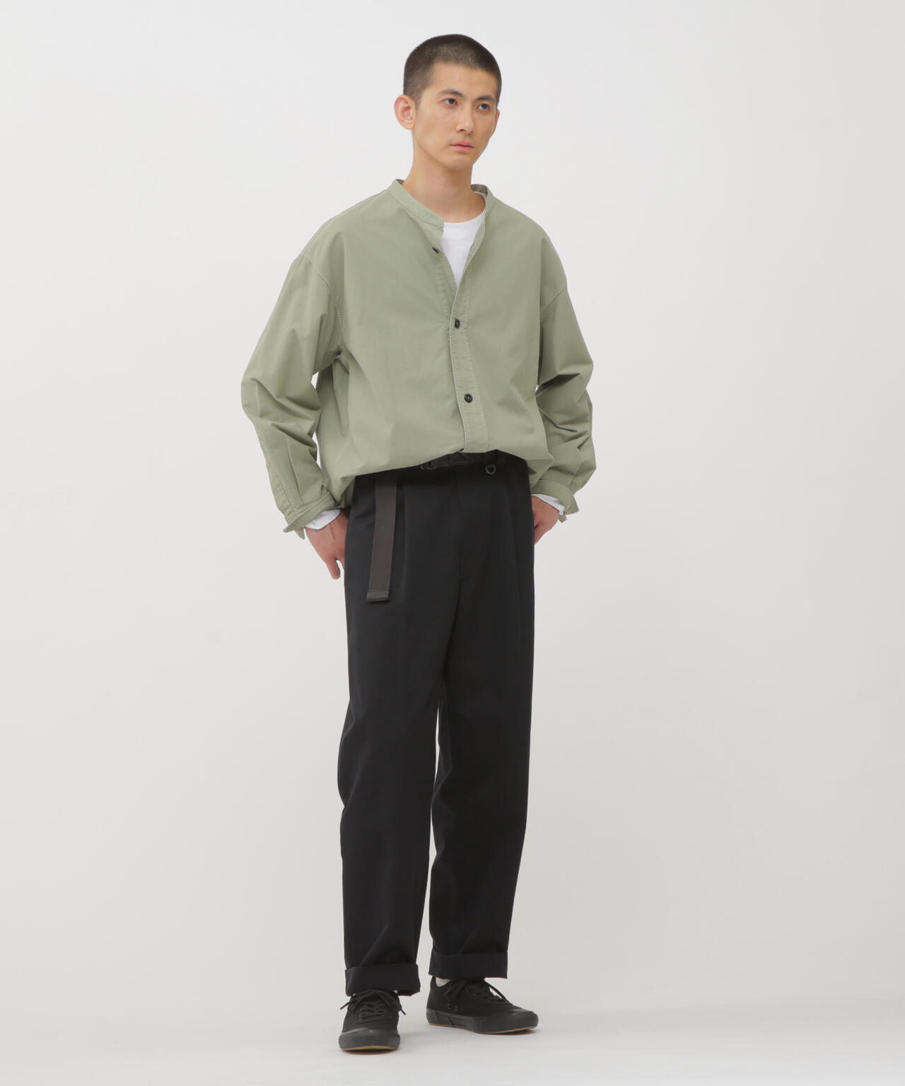 WASHED CHINO COTTON TROUSERS