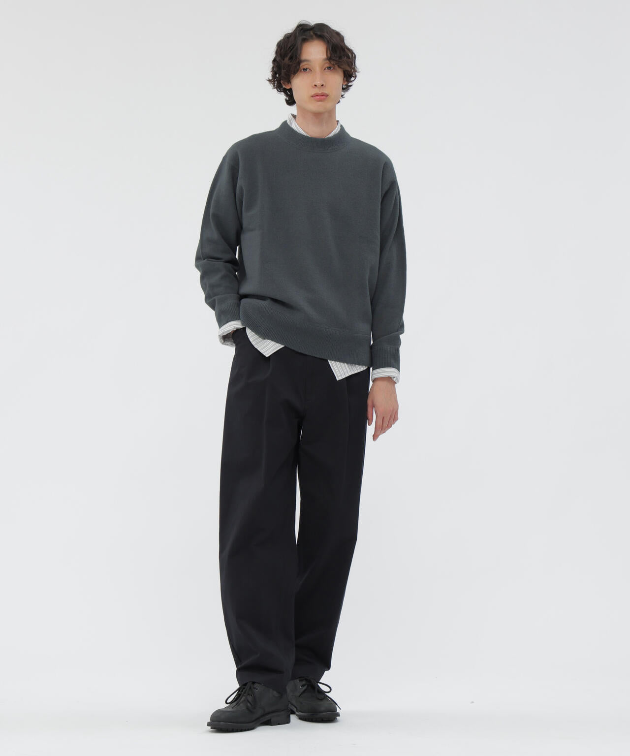 WASHED CHINO COTTON TROUSERS