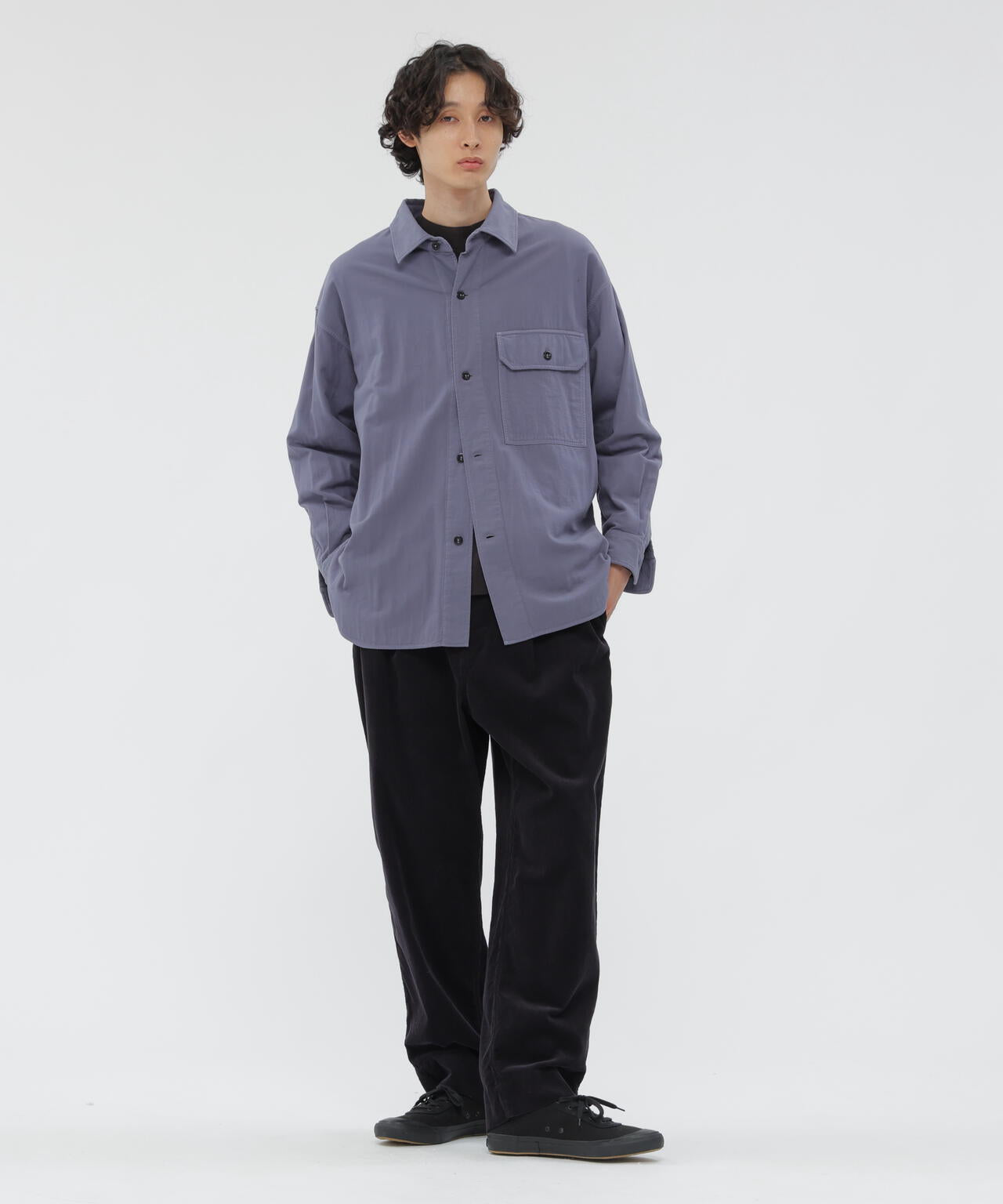 DRY COTTON NEEDLECORD TROUSERS