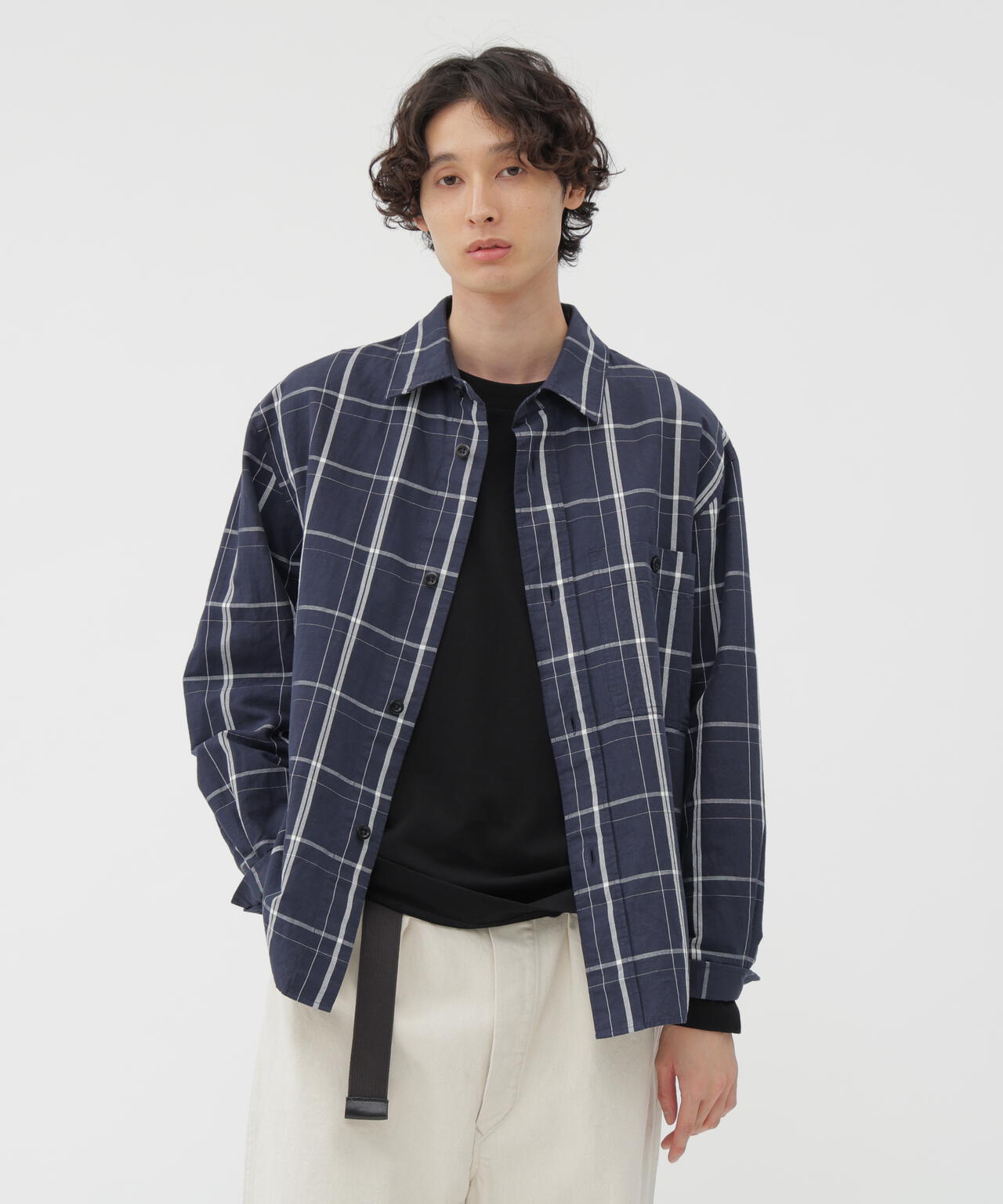 GRAPHIC GRID CHECK COTTON SHIRT