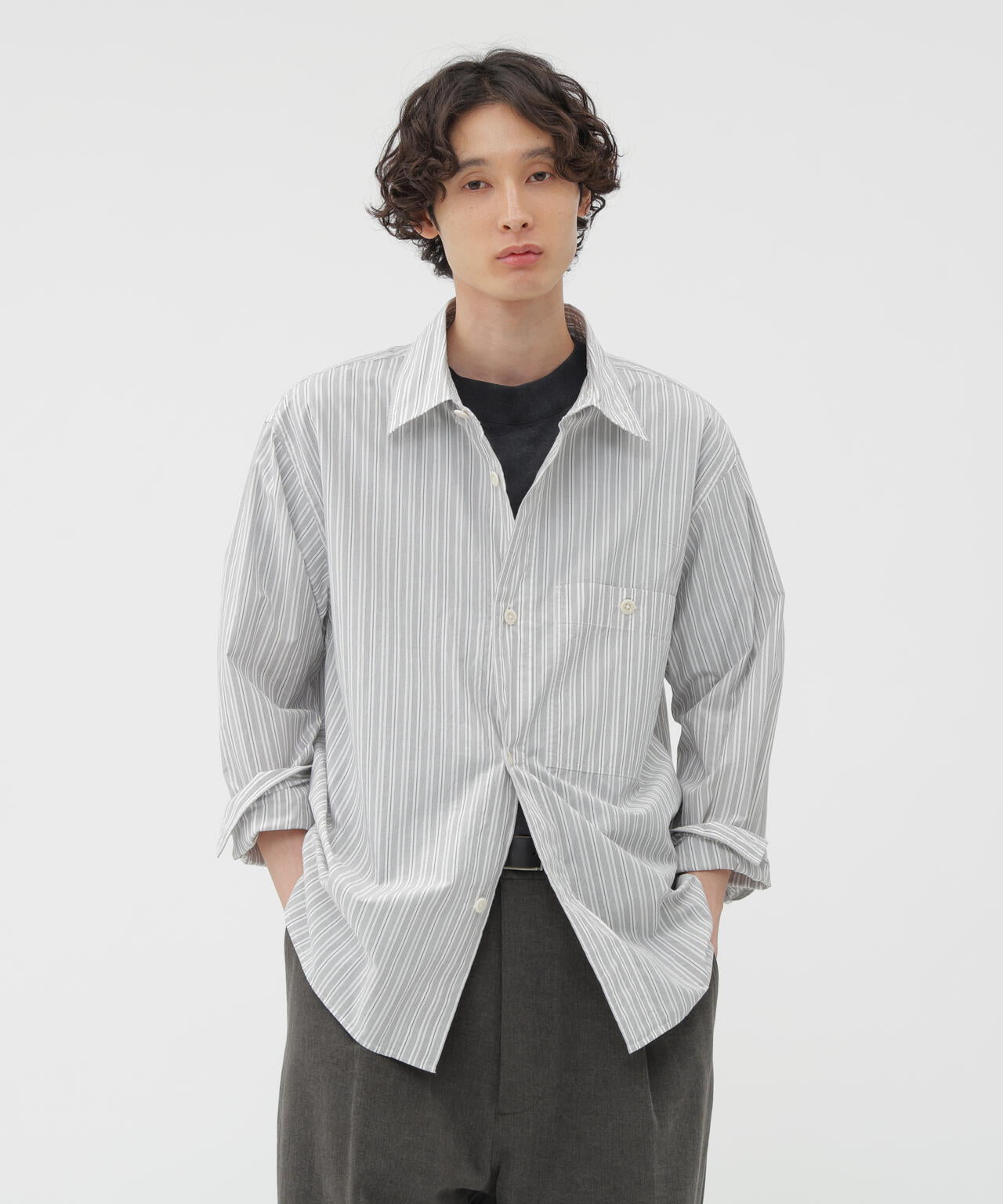 PJ STRIPE COTTON POPLIN SHIRT