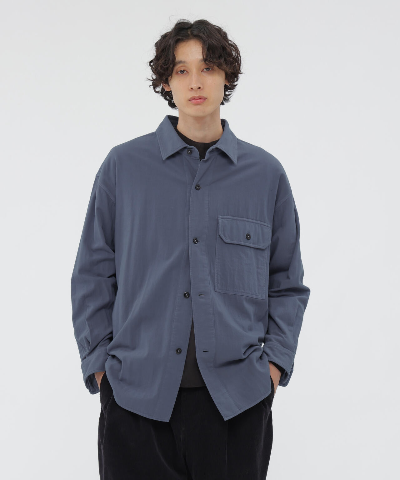 GARMENT DYE PLATED ORGANIC COTTON SHIRT