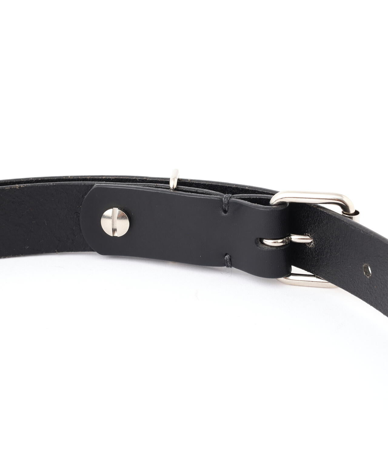 ROLLER BUCKLE LEATHER BELT