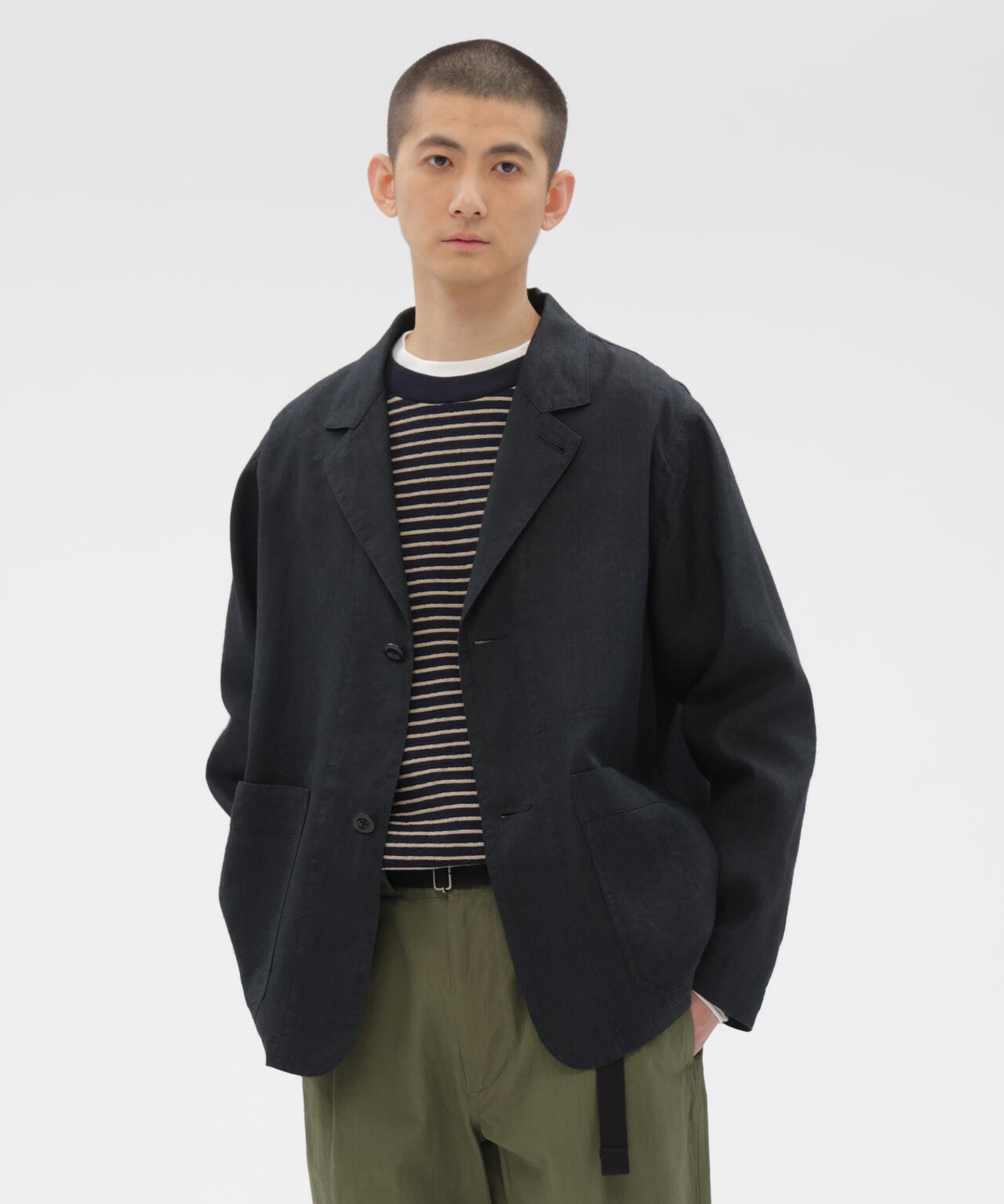 FADED WOOL LINEN TWILL JACKET
