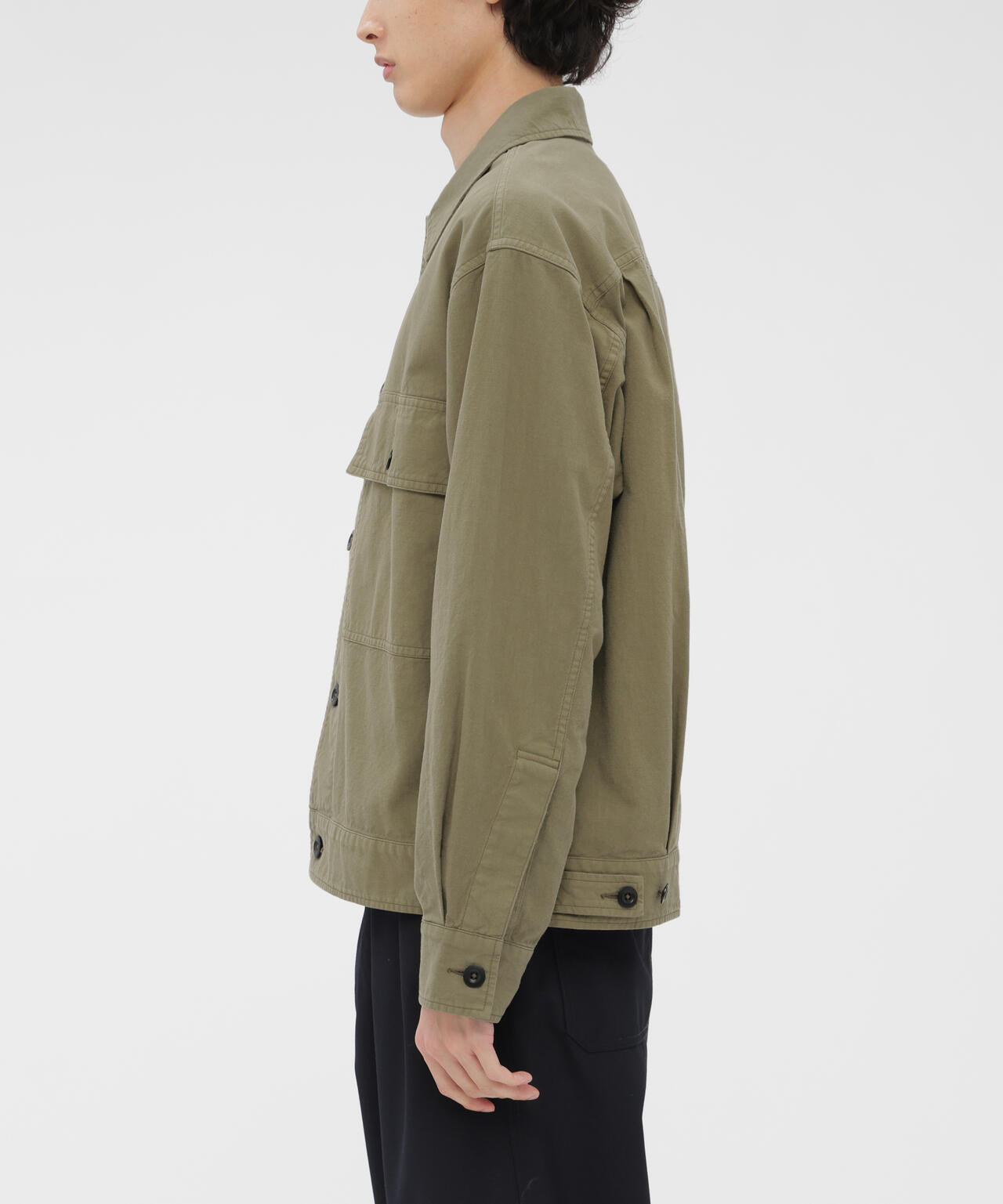 BELGIAN LINEN COTTON PLAINWEAVE BLOUSON