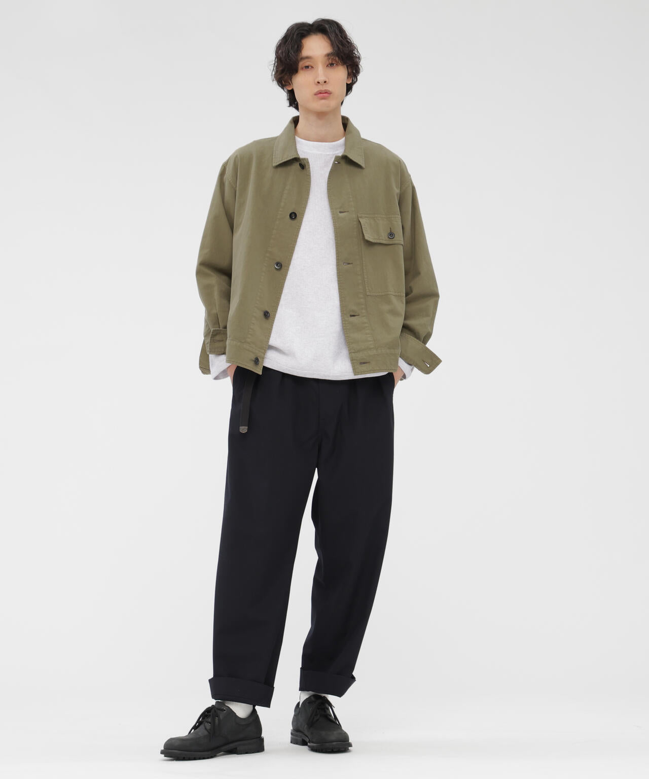 BELGIAN LINEN COTTON PLAINWEAVE BLOUSON