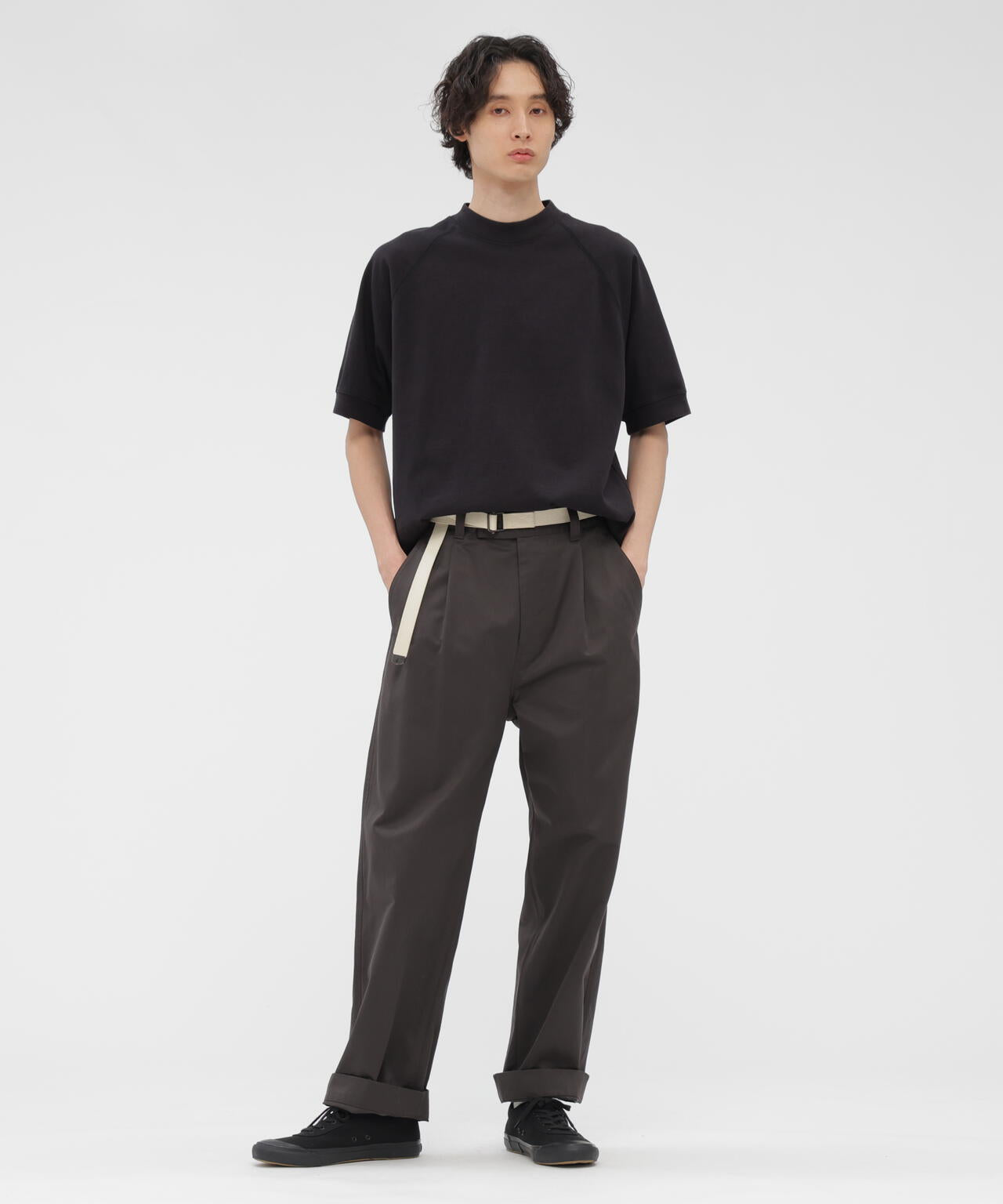 WASHED CHINO COTTON TROUSERS