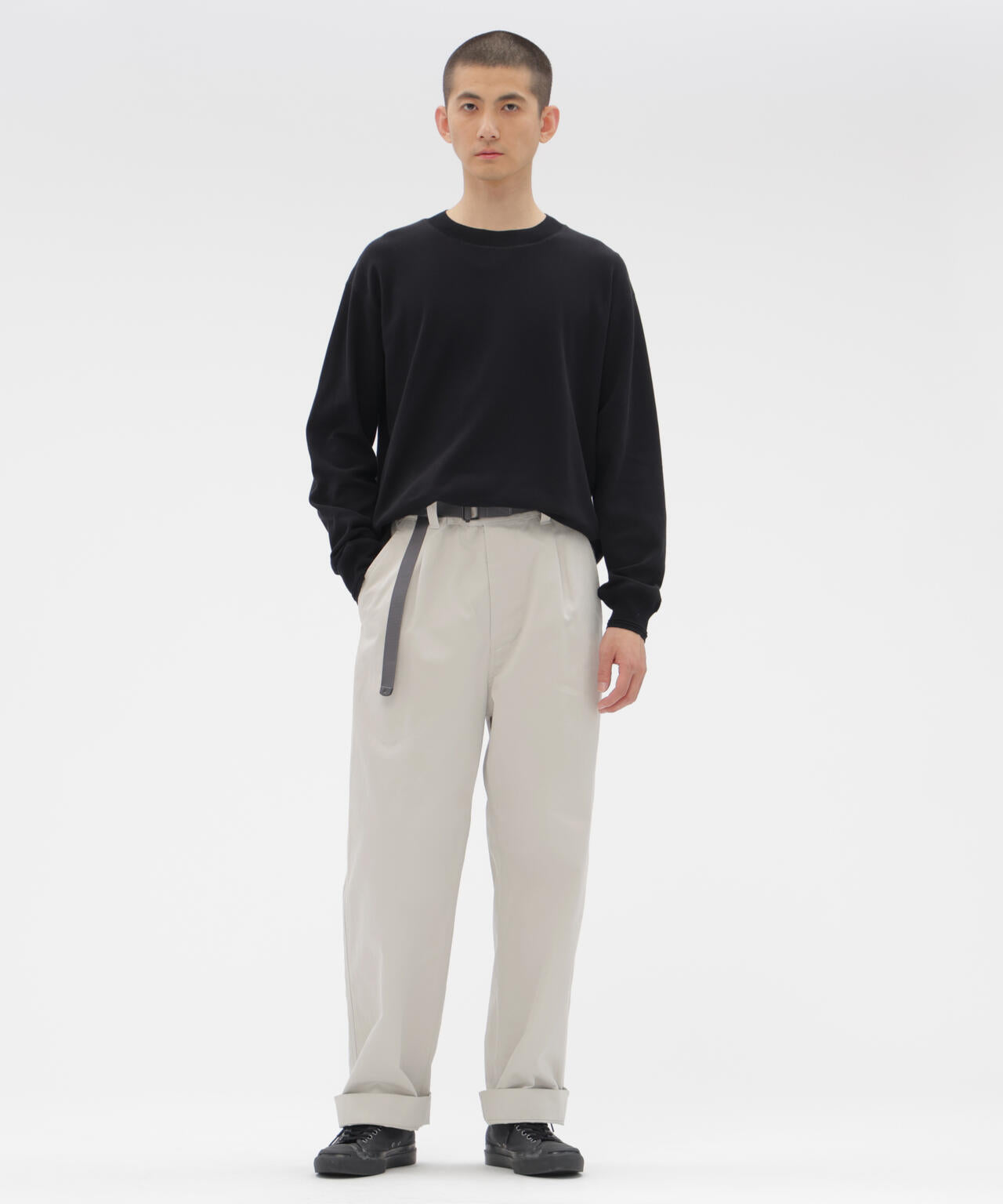 WASHED CHINO COTTON TROUSERS