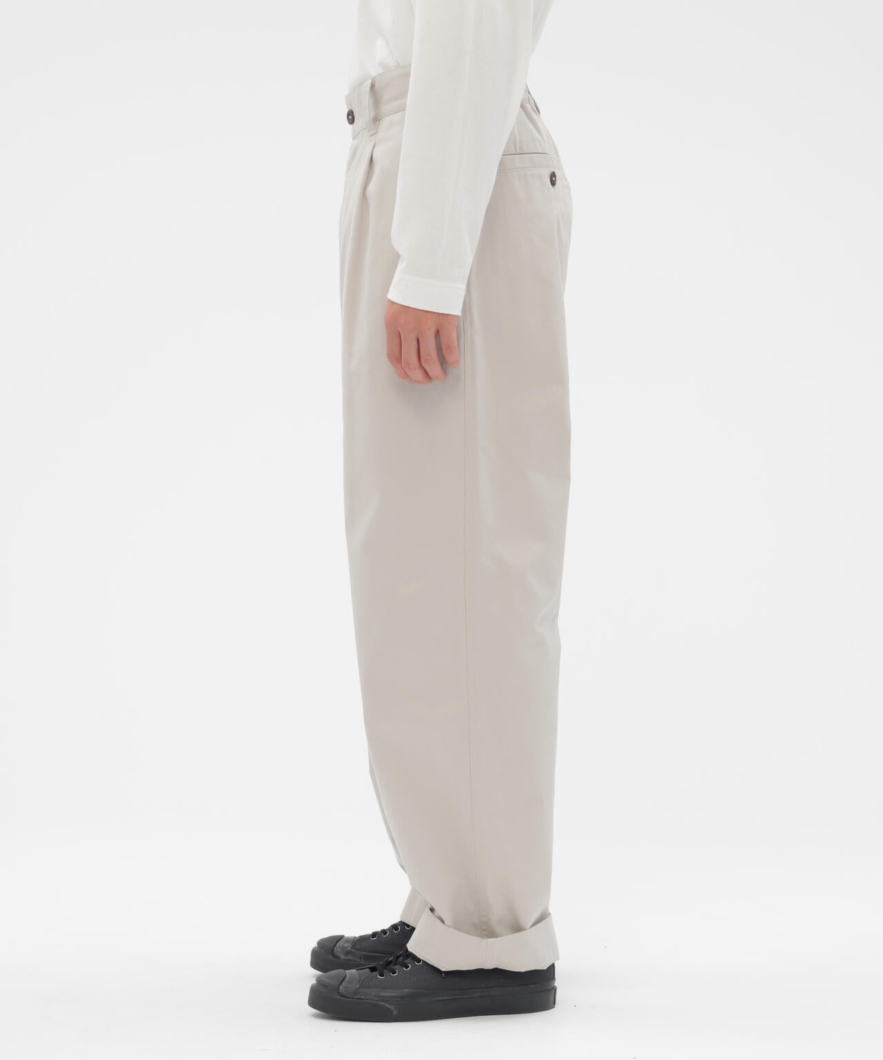 WASHED CHINO COTTON TROUSERS