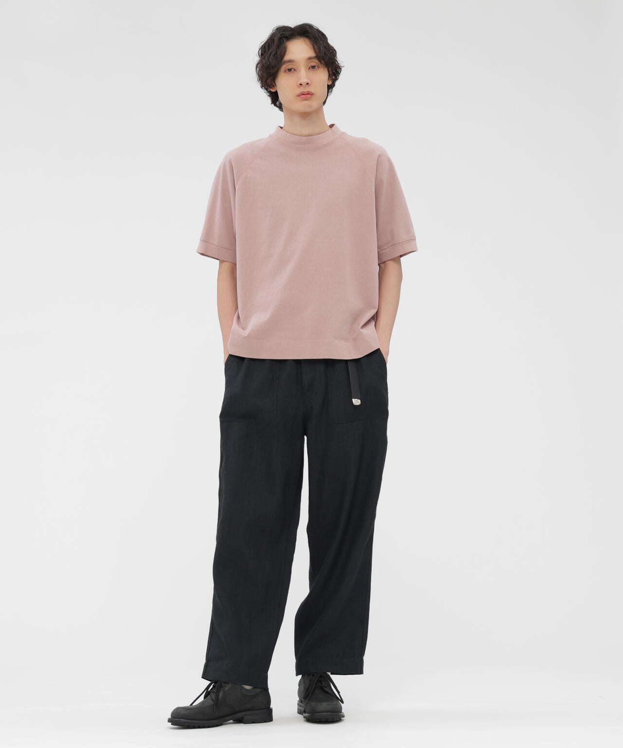 FADED WOOL LINEN TWILL TROUSERS