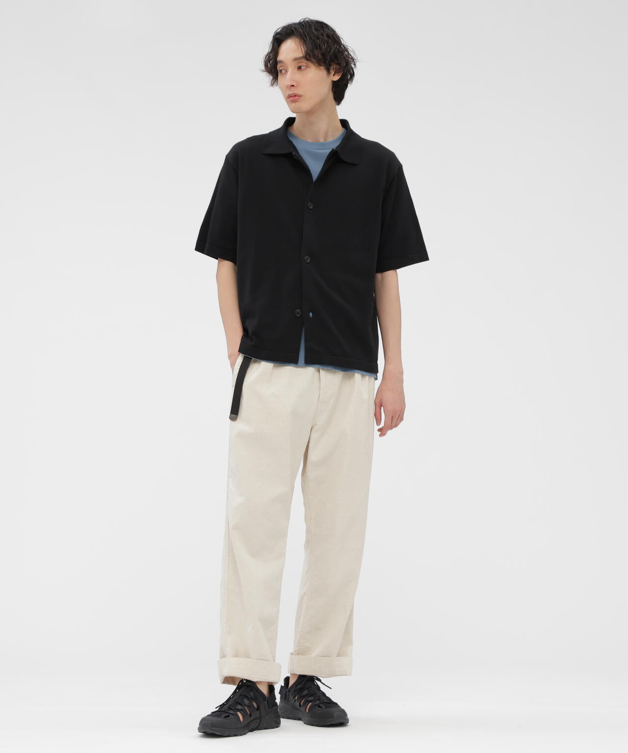 BELGIAN LINEN COTTON PLAINWEAVE TROUSERS