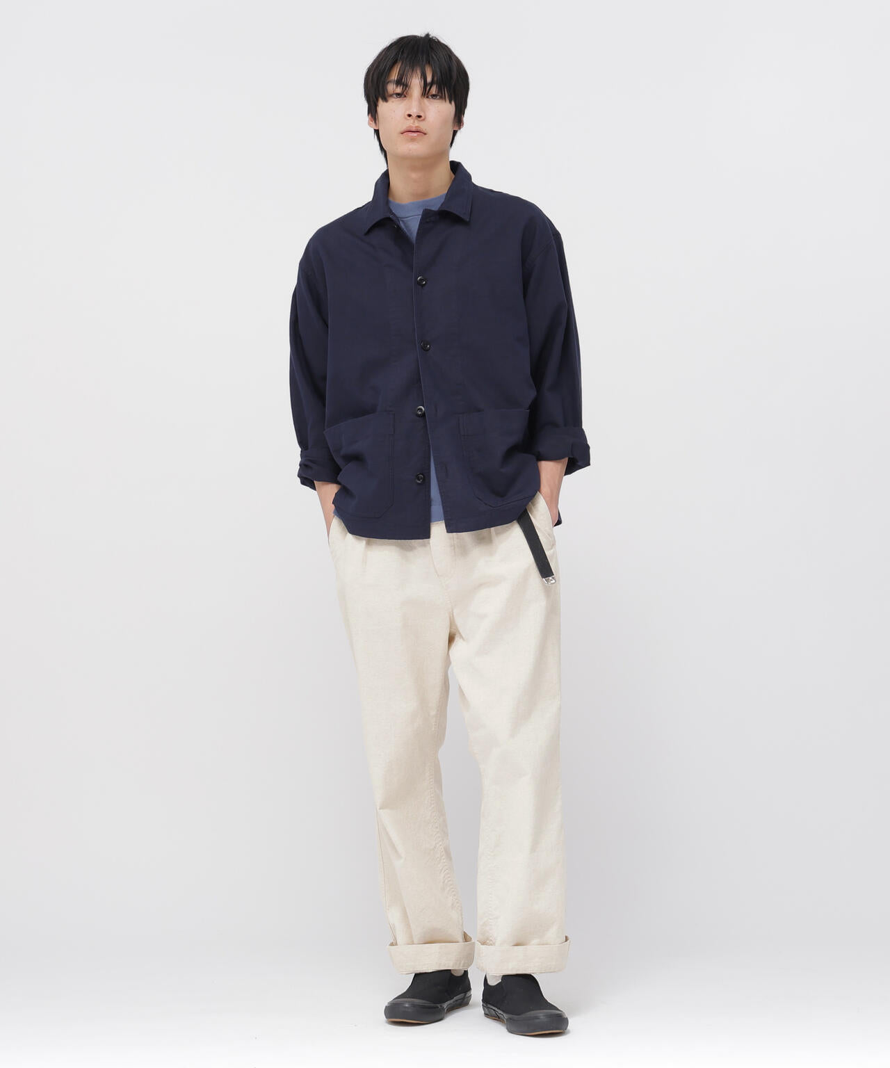 BELGIAN LINEN COTTON PLAINWEAVE TROUSERS