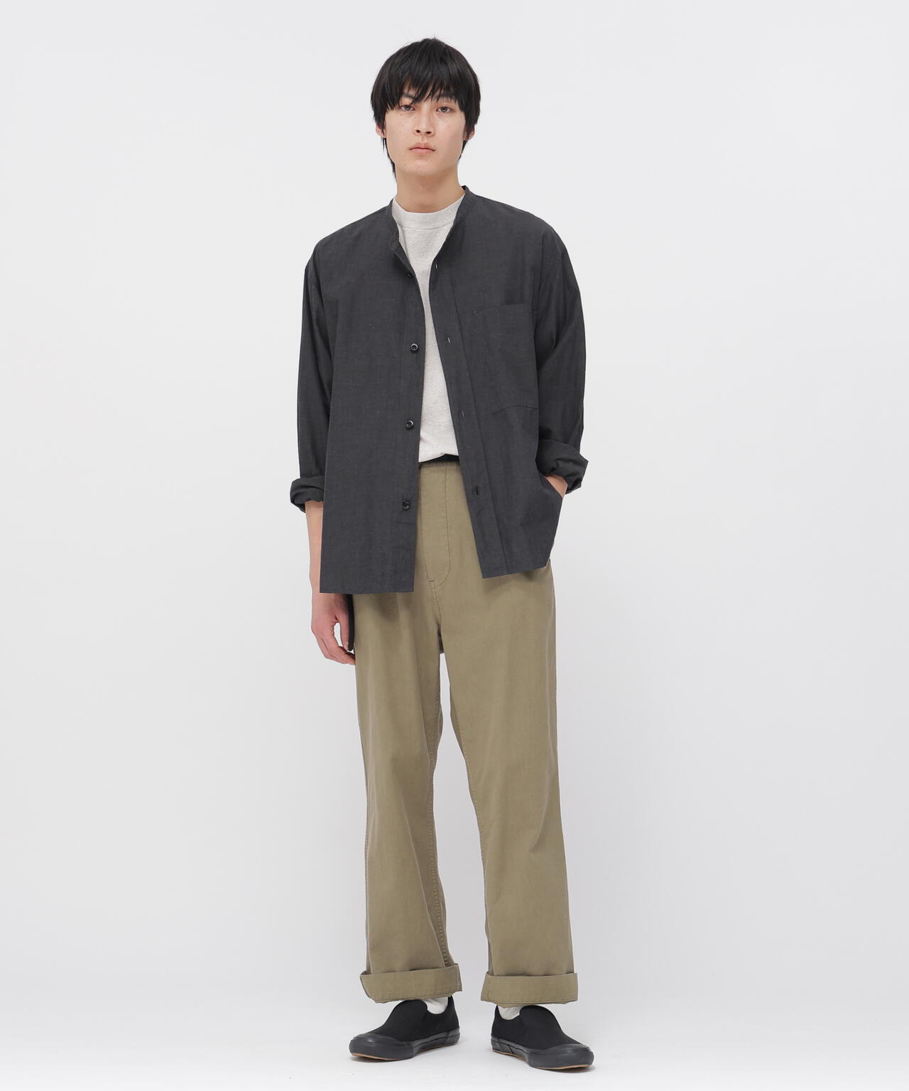 BELGIAN LINEN COTTON PLAINWEAVE TROUSERS