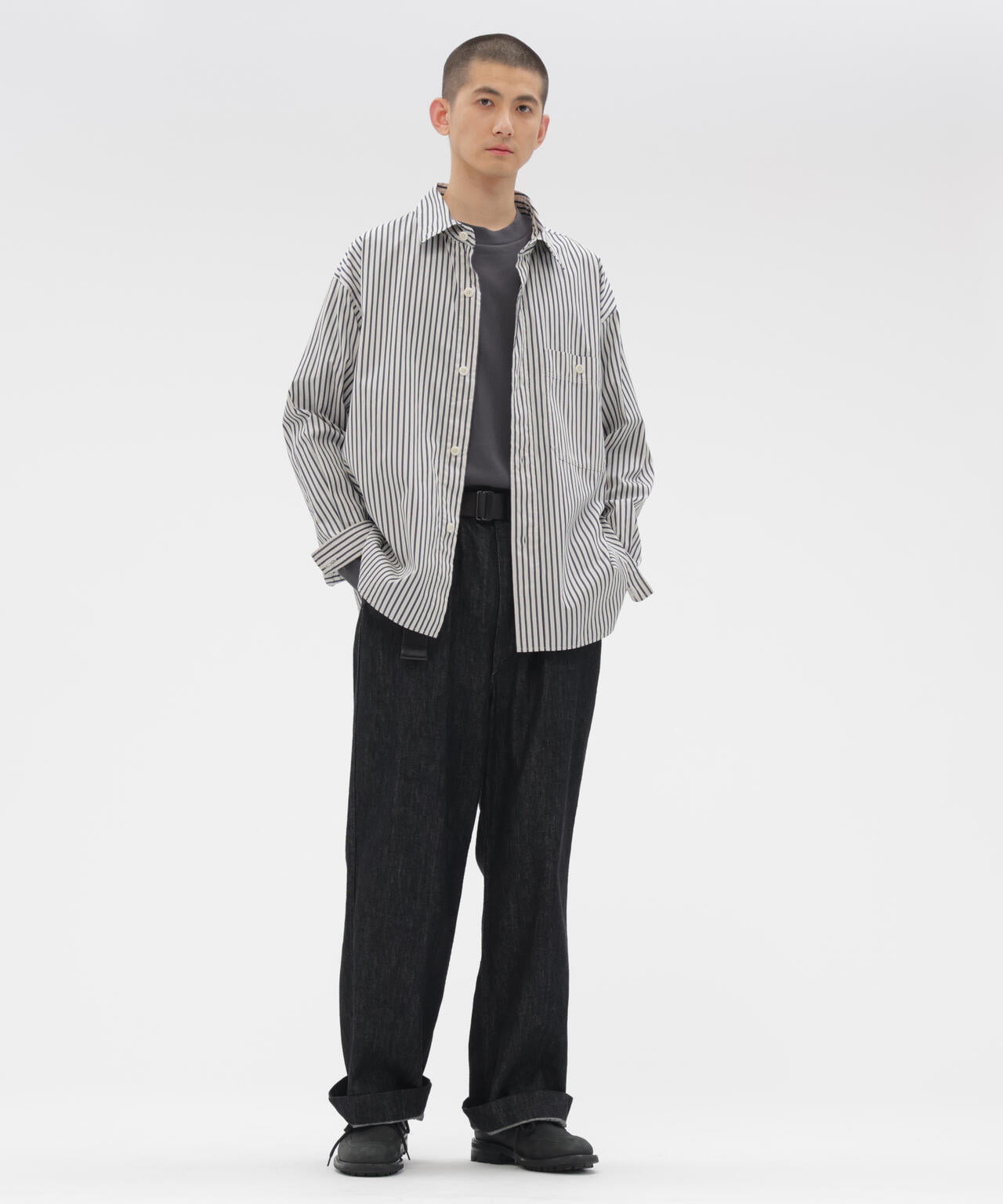 VINTAGE COMPACT COTTON STRIPE SHIRT