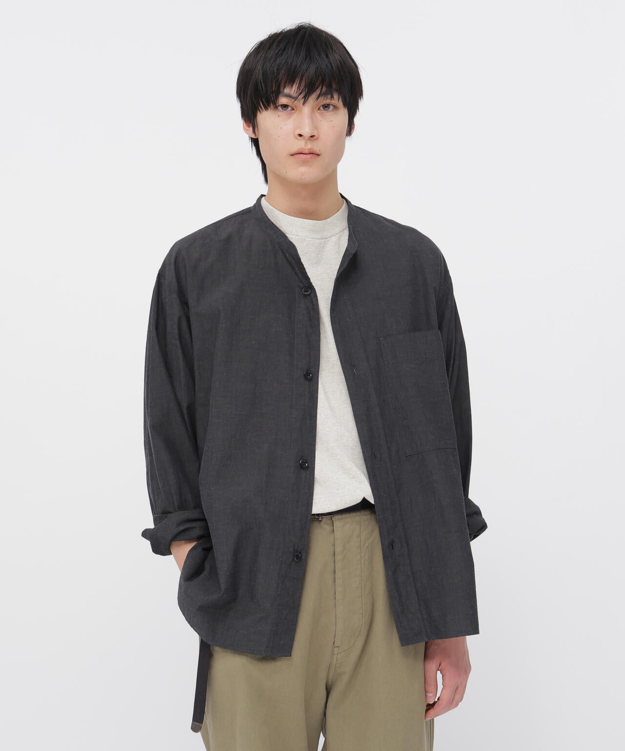 WASHED DRY COTTON LINEN SHIRT