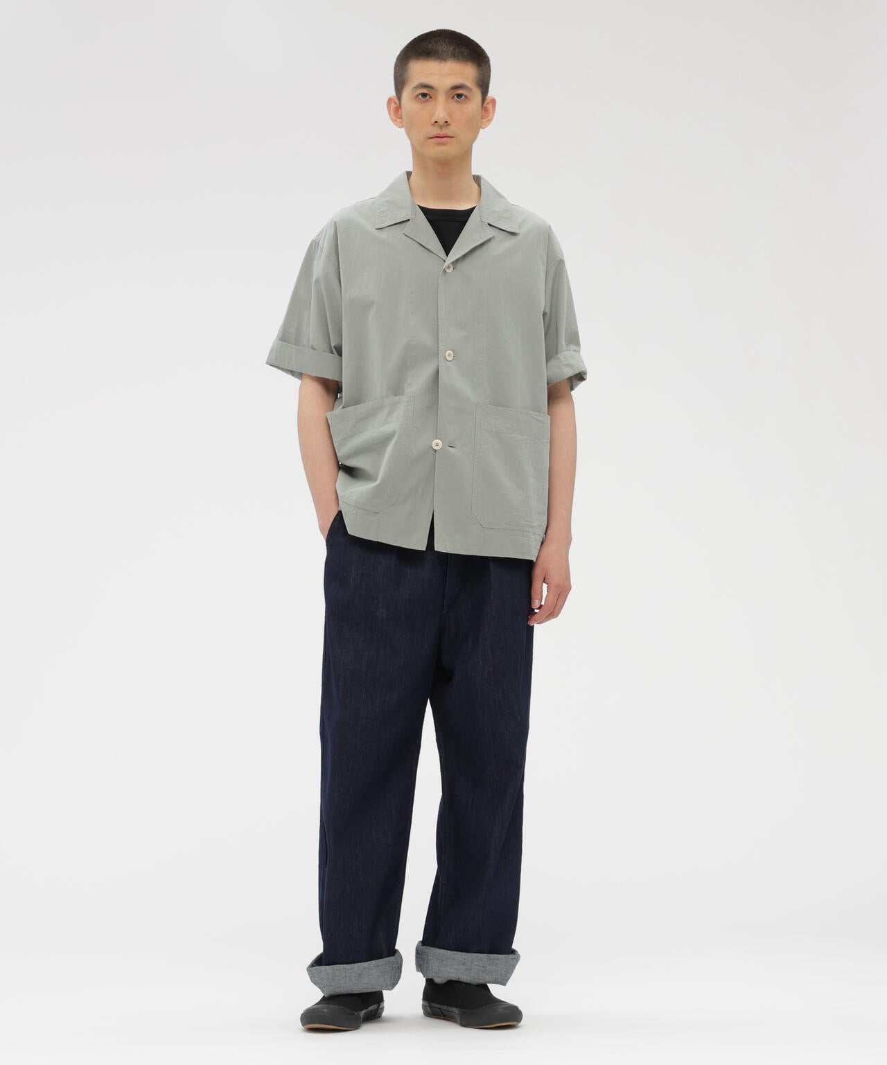 SANDED COTTON LINEN SHIRT