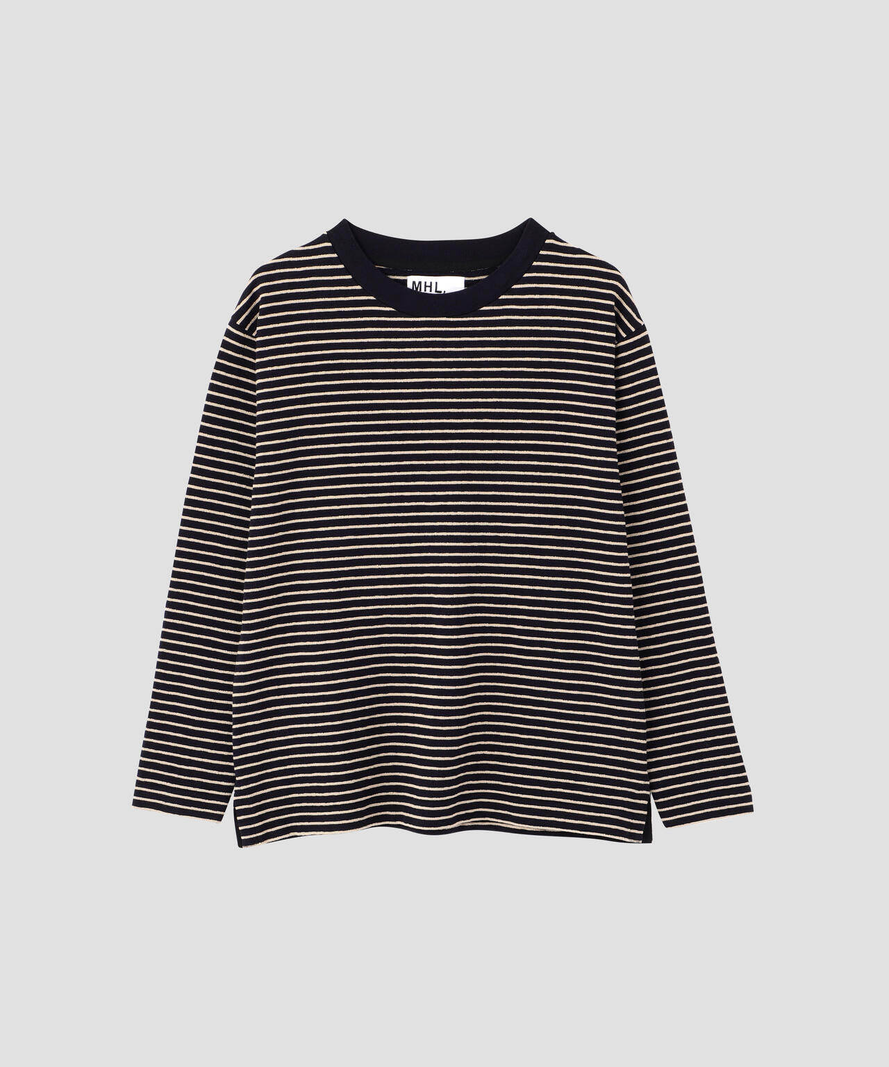 TEXTURED COTTON STRIPE TOP