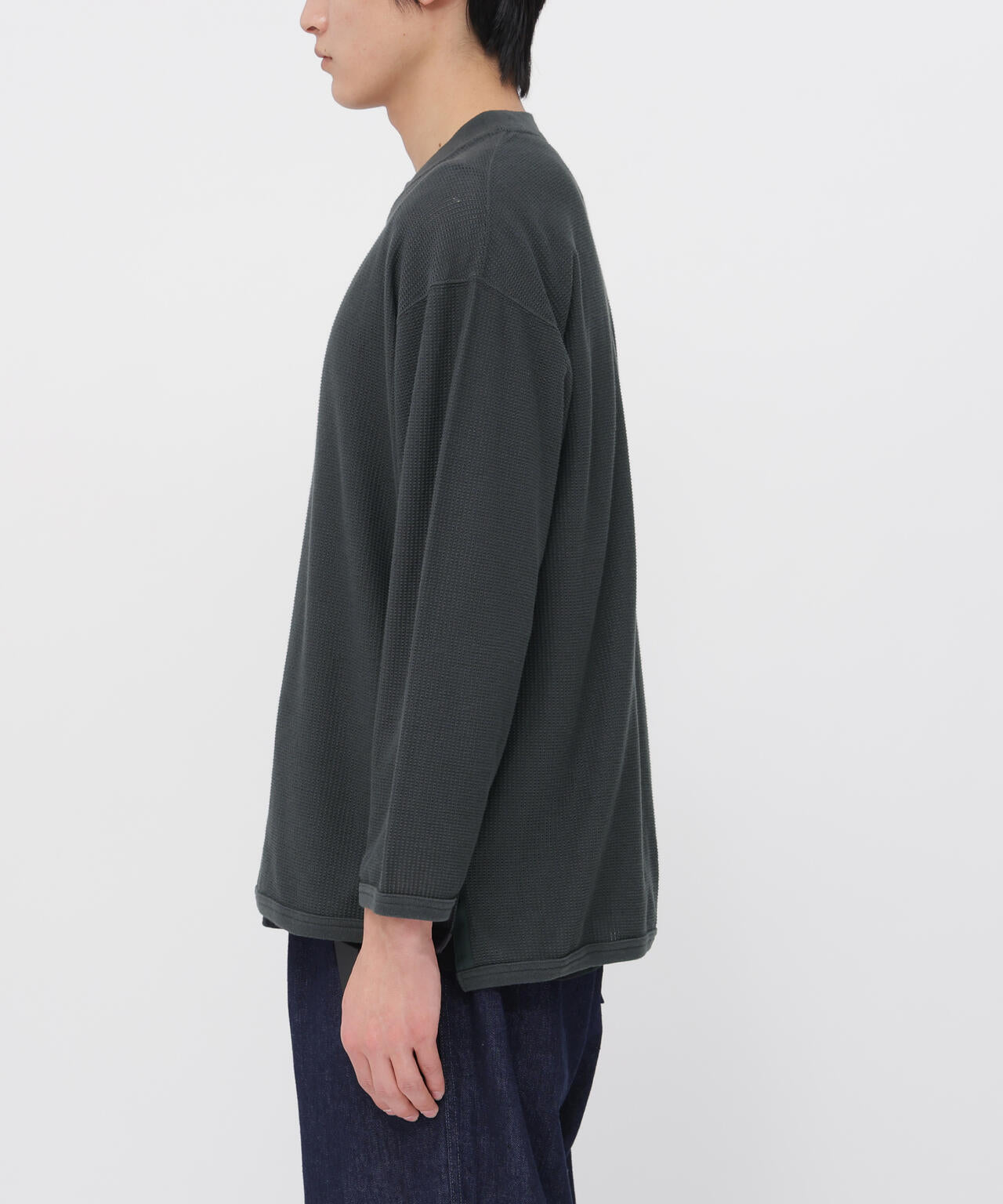 COTTON JERSEY MESH TOP