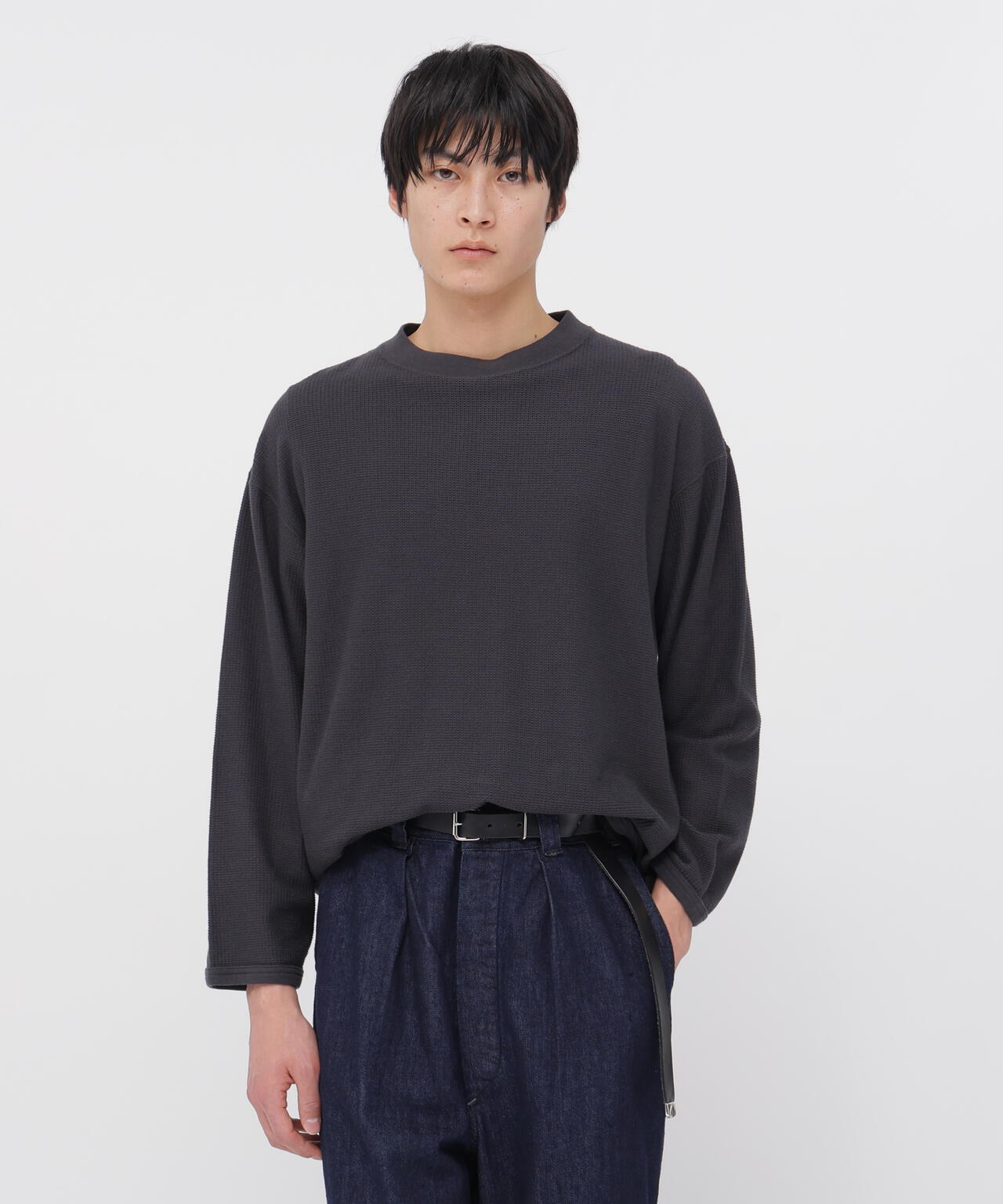 COTTON JERSEY MESH TOP