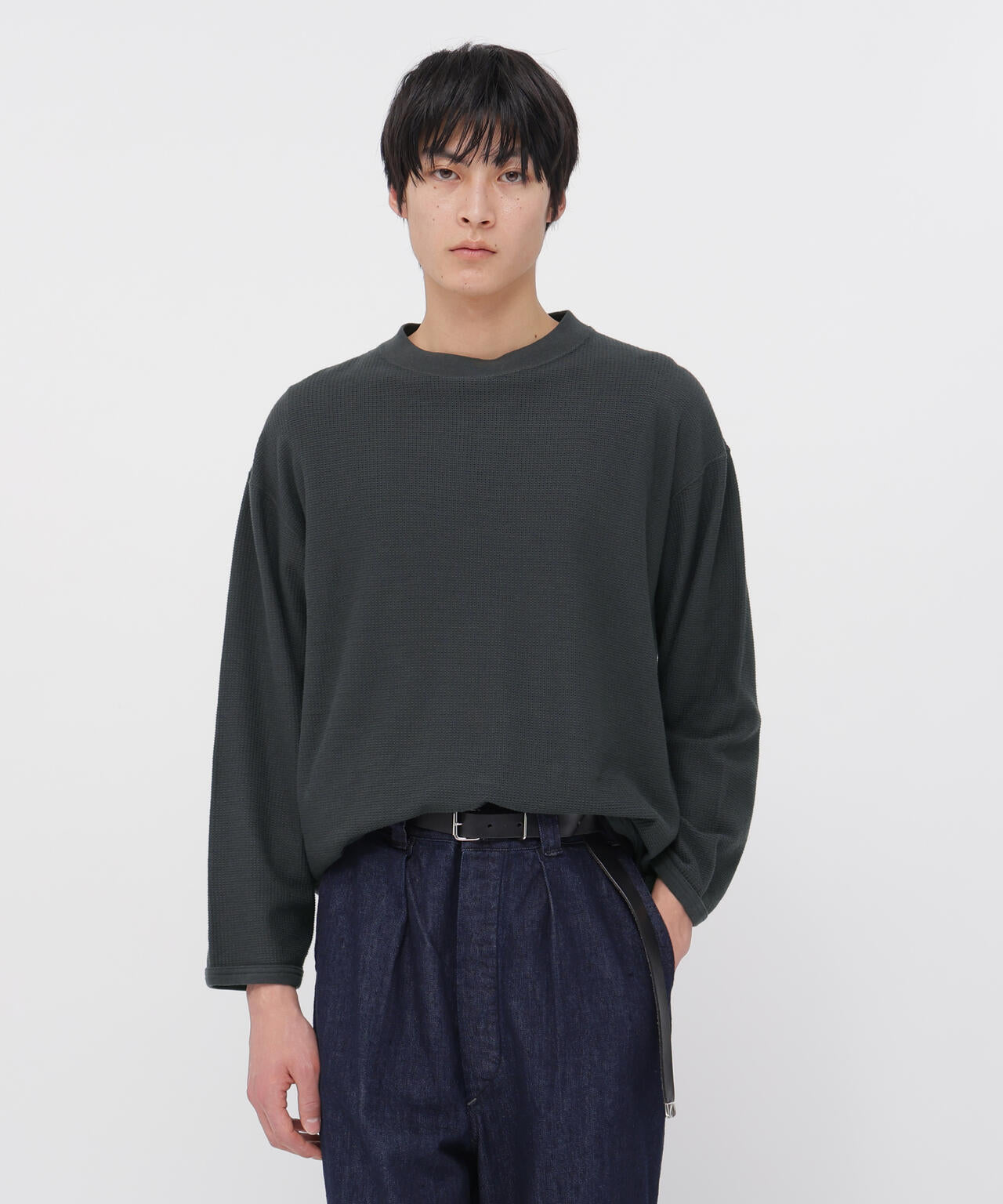 COTTON JERSEY MESH TOP