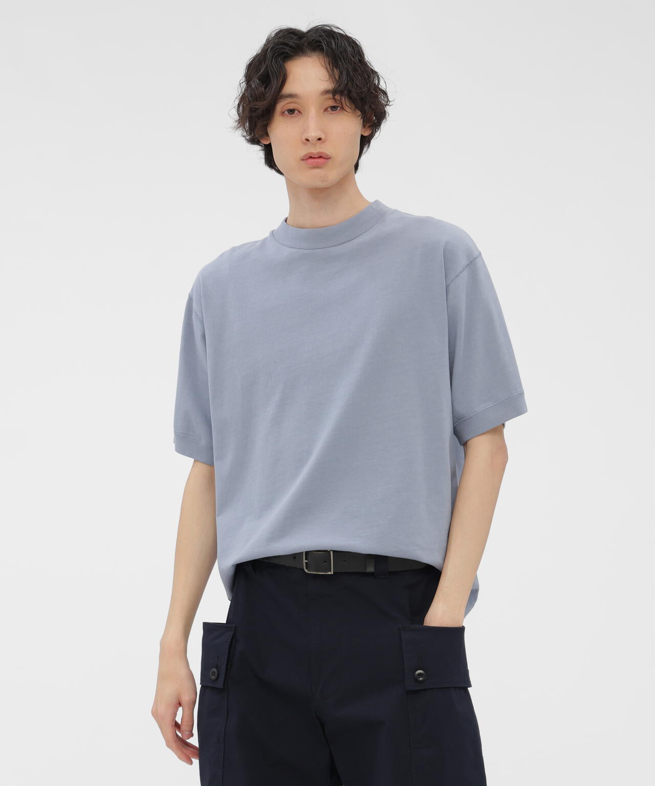 GARMENT DYED TOUGH COTTON LINEN JERSEY TOP