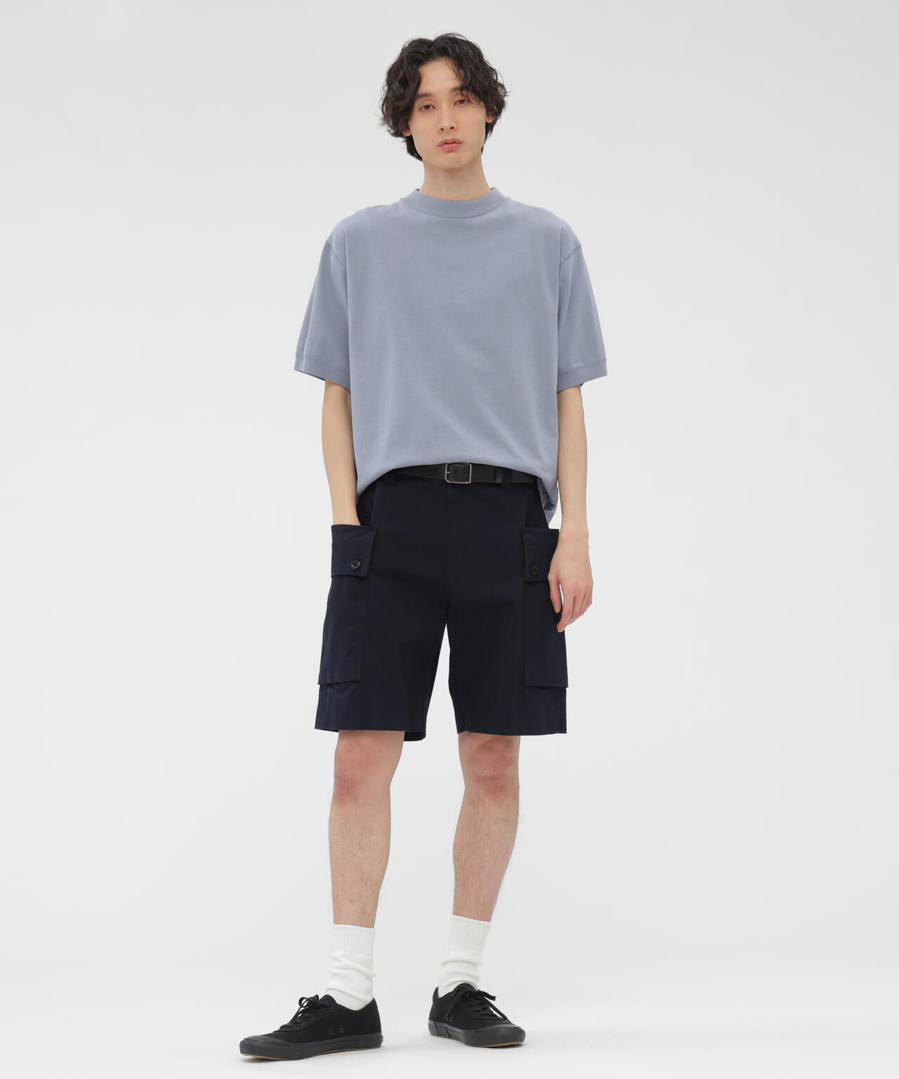 GARMENT DYED TOUGH COTTON LINEN JERSEY TOP