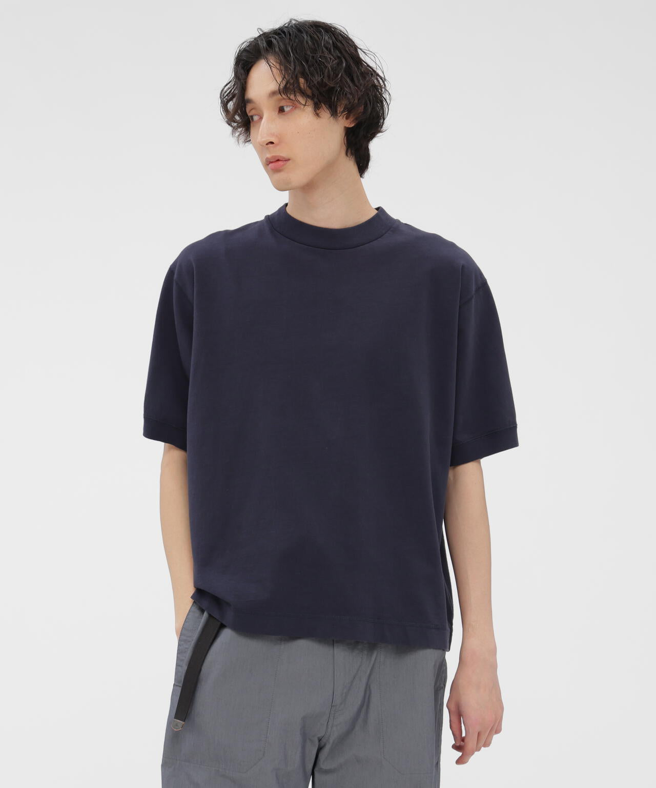 GARMENT DYED TOUGH COTTON LINEN JERSEY TOP