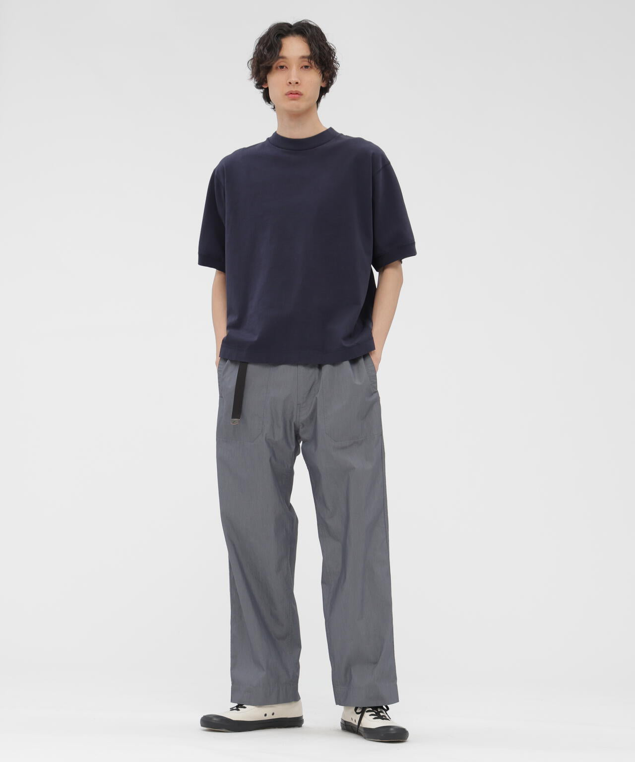 GARMENT DYED TOUGH COTTON LINEN JERSEY TOP