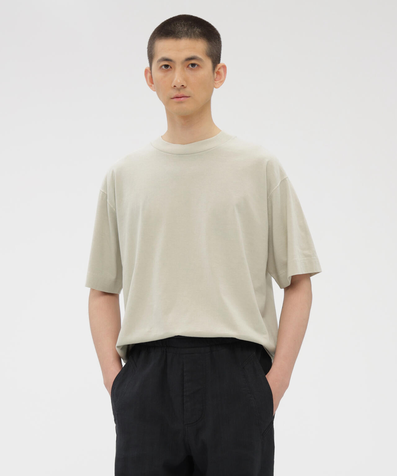 FADED ROUGH COTTON JERSEY TOP