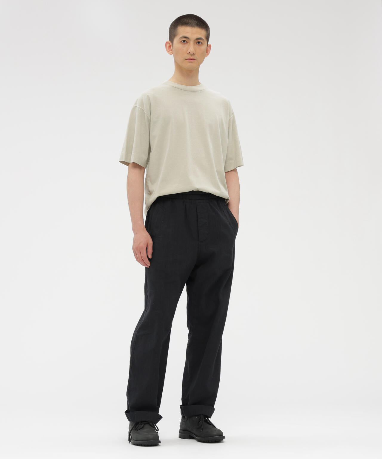 FADED ROUGH COTTON JERSEY TOP