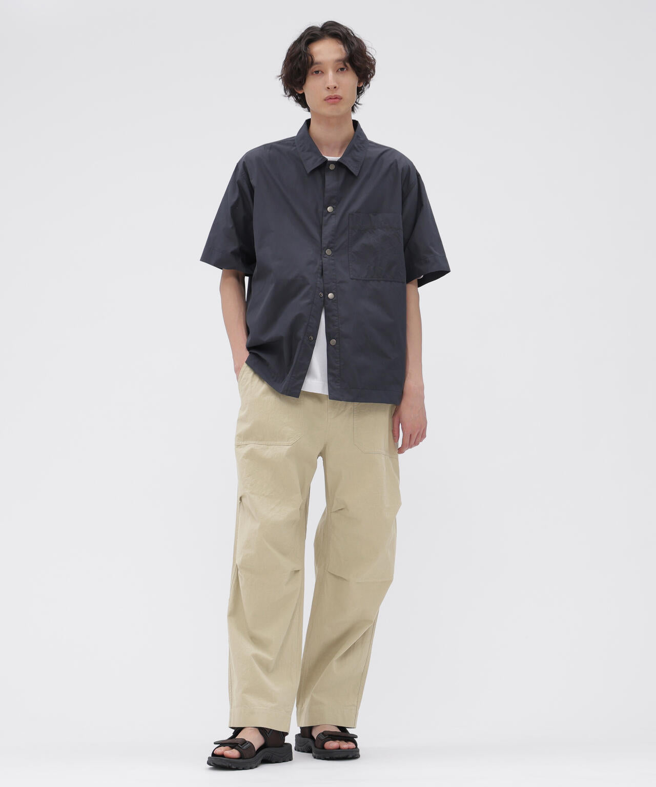 COTTON LINEN TINY RIPSTOP TROUSERS