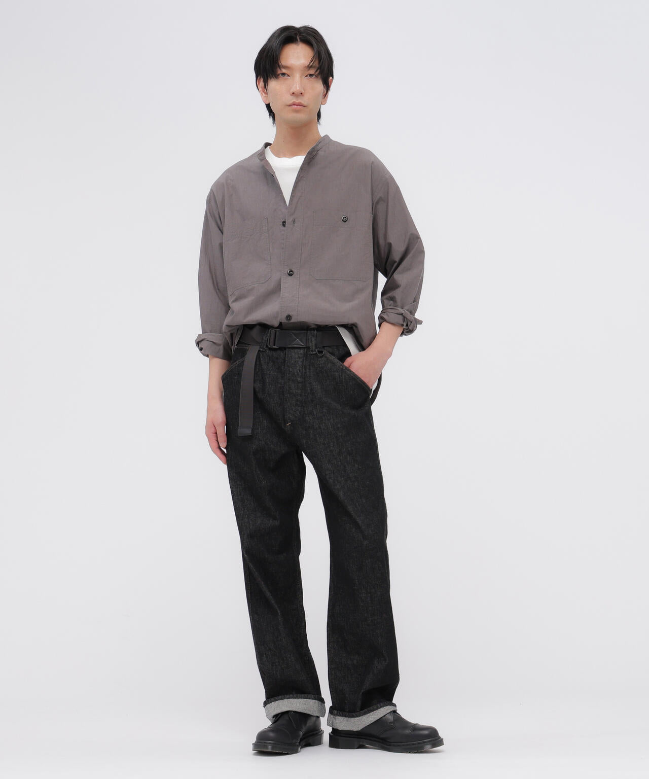 WASHED COTTON NYLON TROUSERS