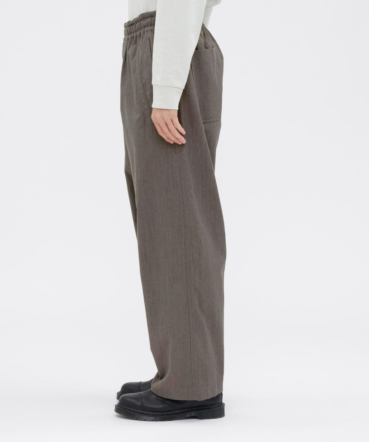 WOOL COTTON TWILL TROUSERS