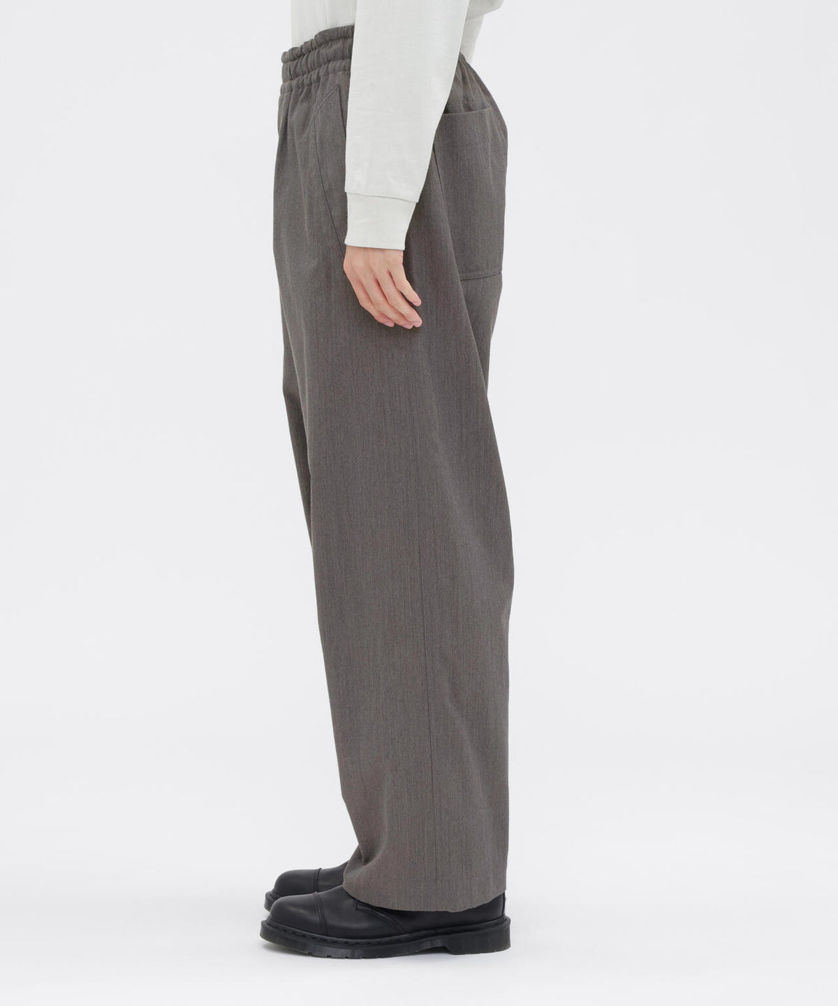 WOOL COTTON TWILL TROUSERS