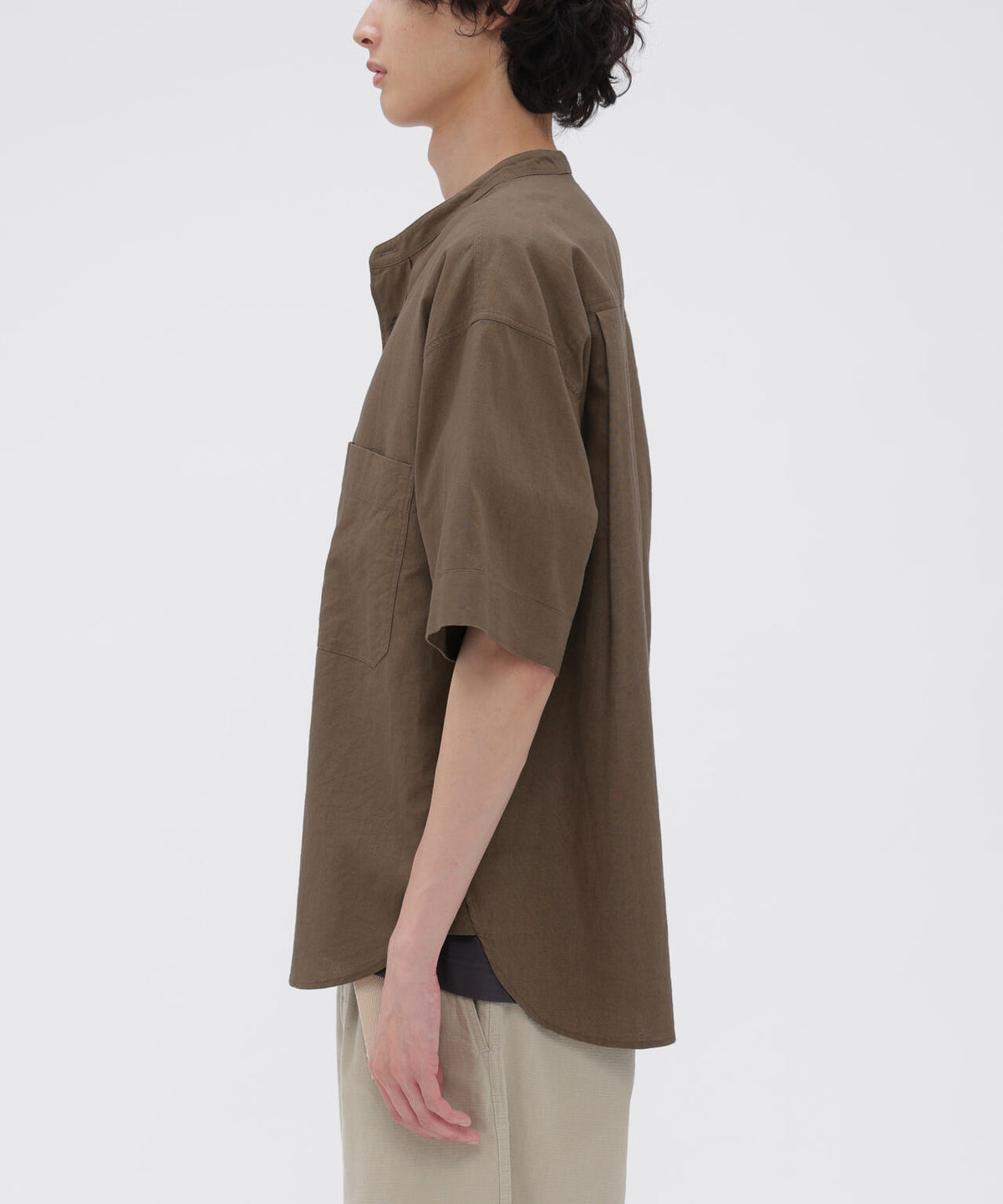 SURFACE DYED COTTON LINEN SHIRT