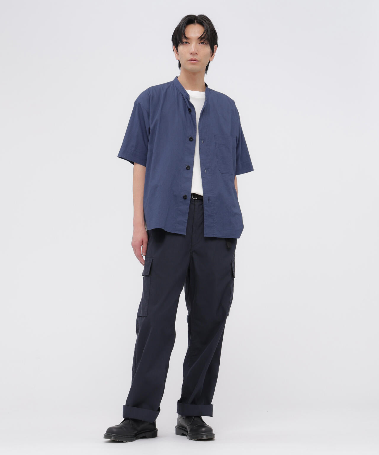 SURFACE DYED COTTON LINEN SHIRT
