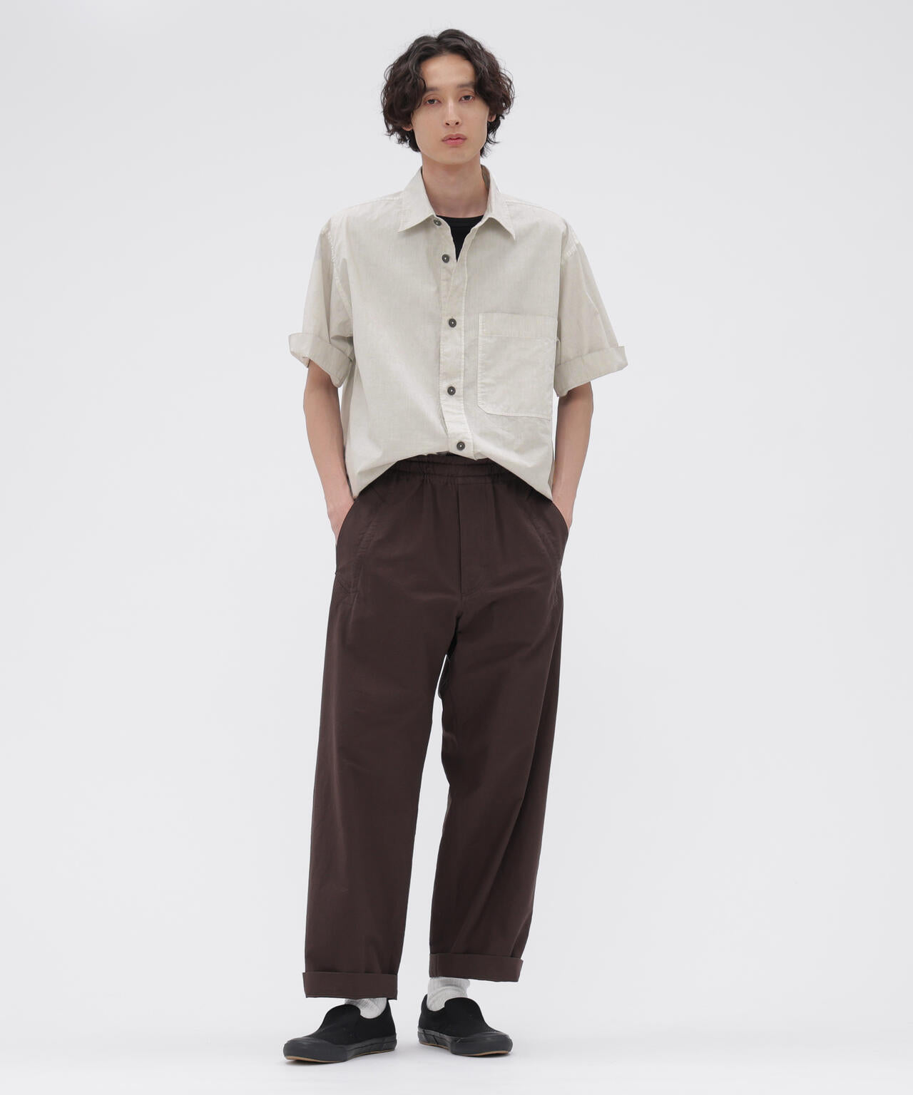 CARBON DYED COTTON POLIN SHIRT