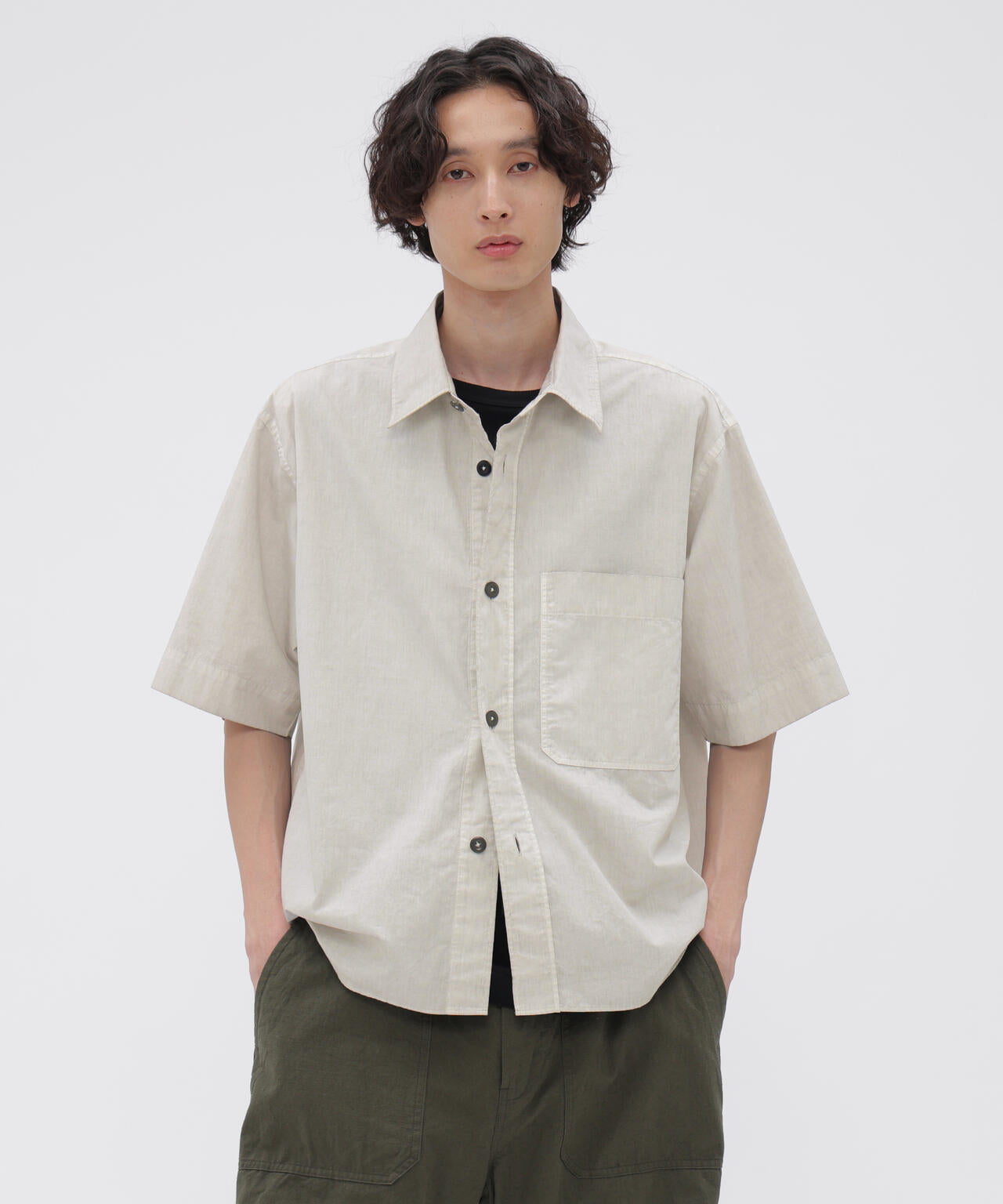 CARBON DYED COTTON POLIN SHIRT