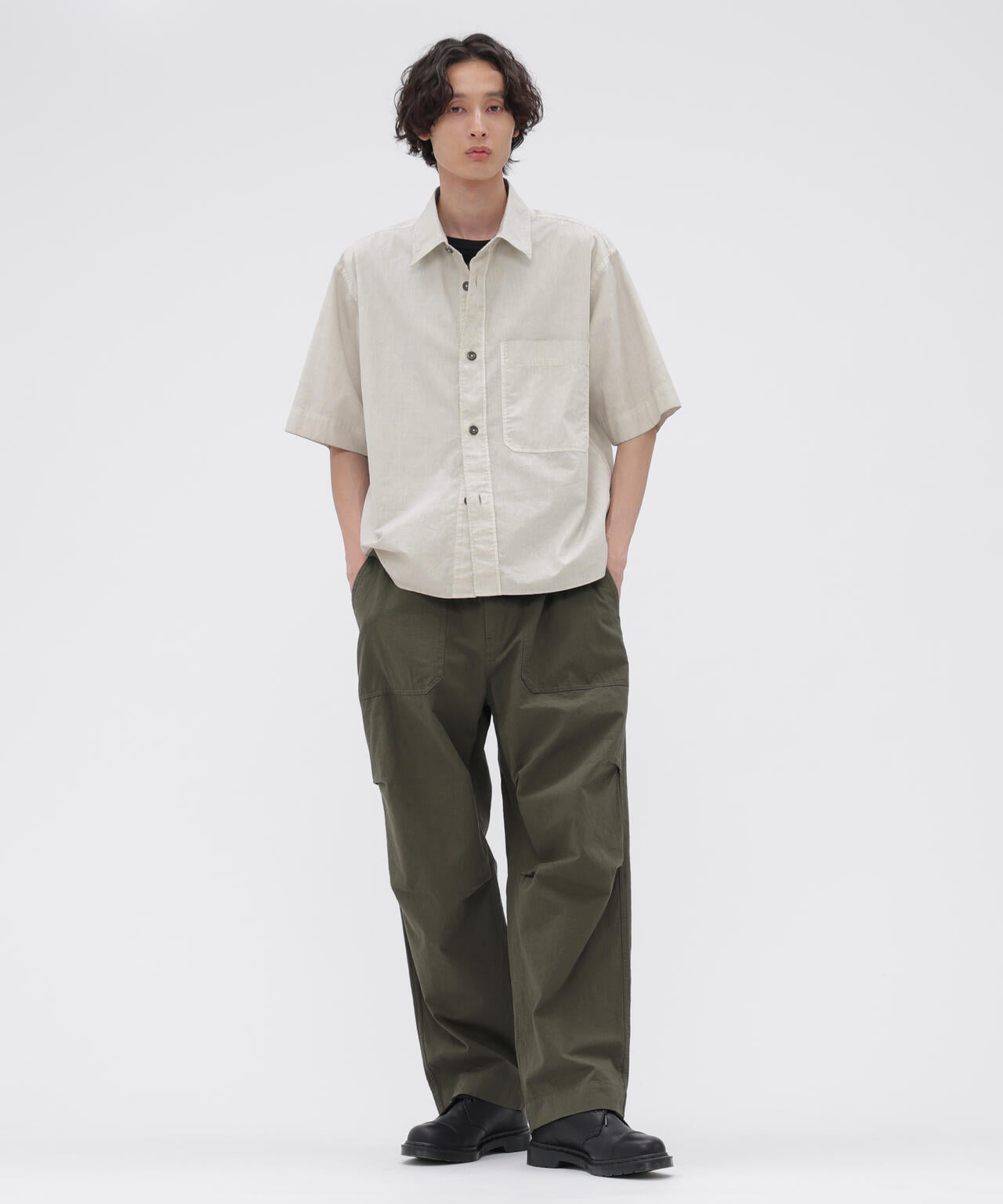 CARBON DYED COTTON POLIN SHIRT