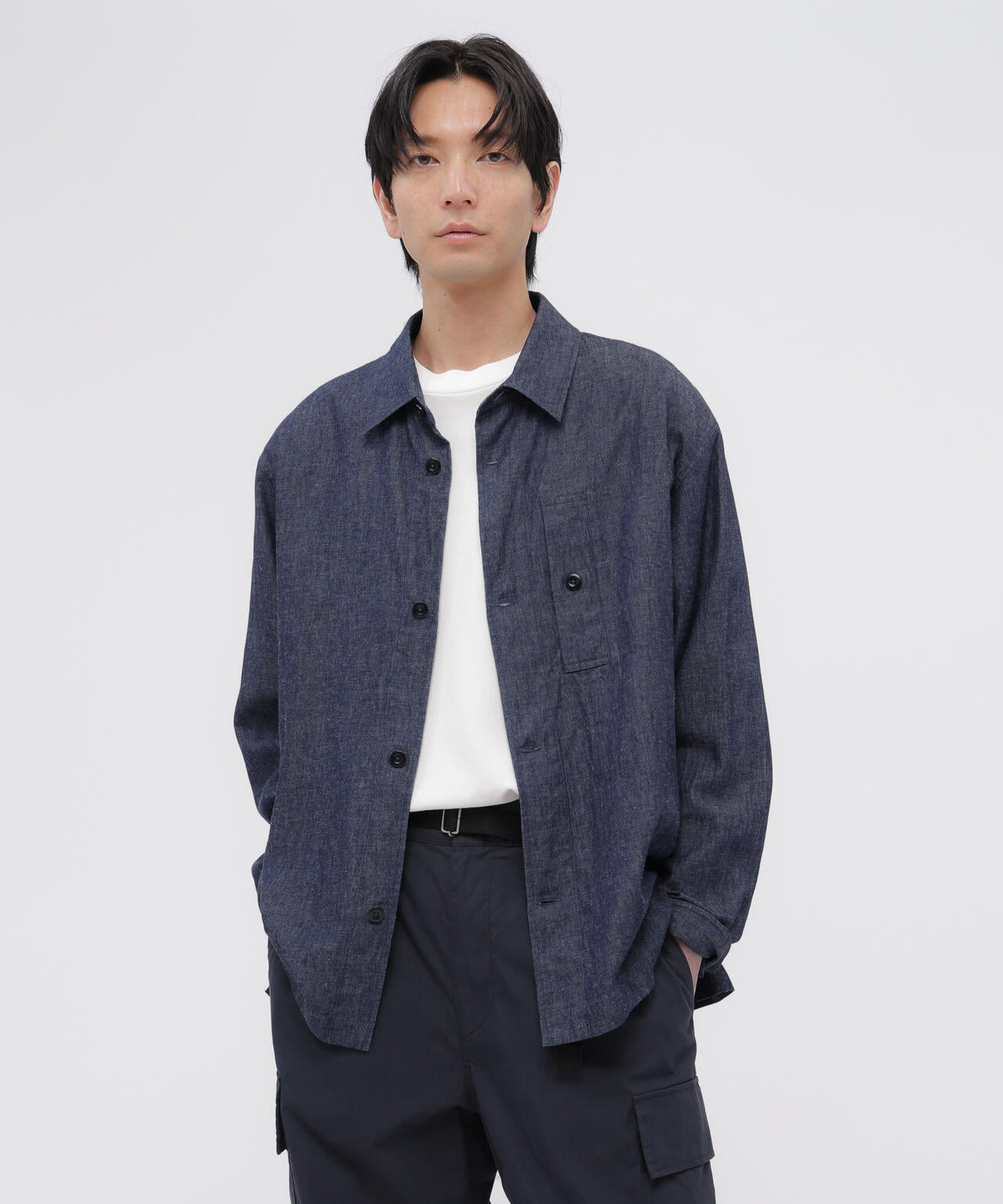 COTTON LINEN DENIM SHIRT