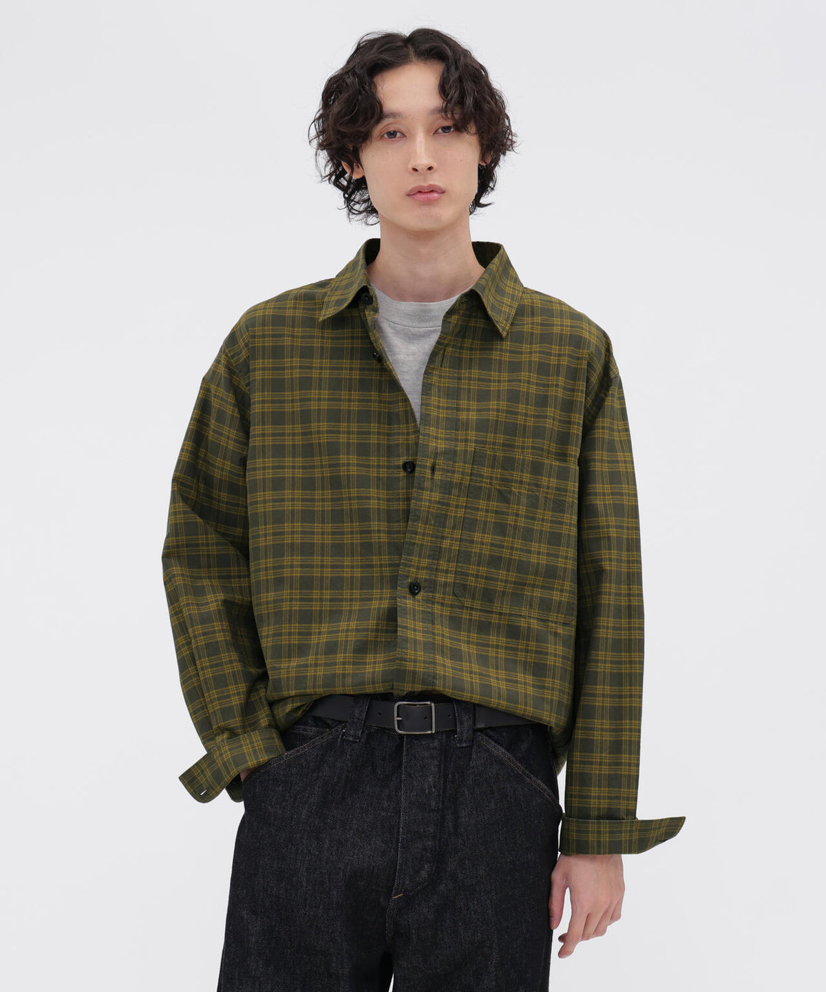 TONAL COTTON CHECK SHIRT