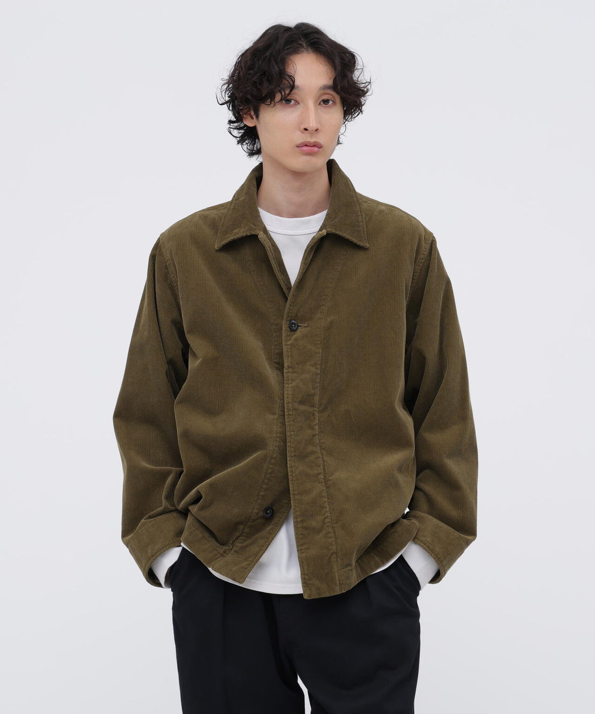 DRY COTTON NEEDLECORD SHIRT