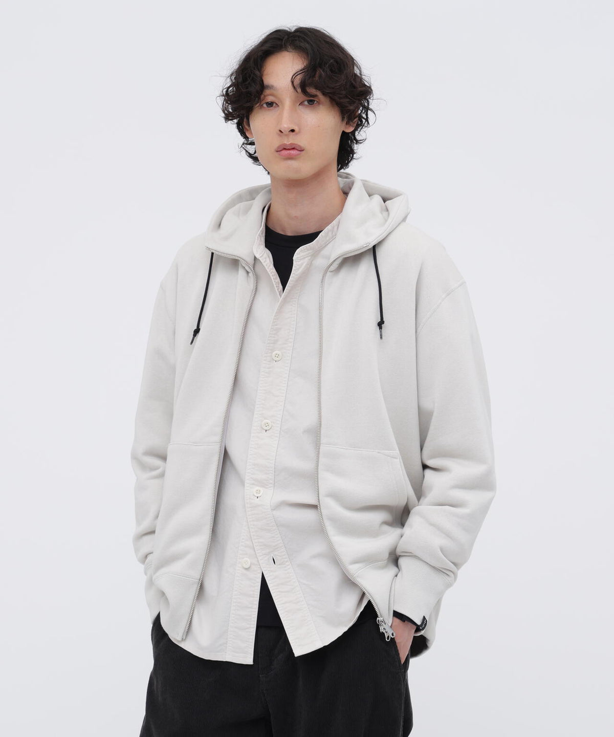 LIGHT LOOPBACK COTTON ZIP HOODY