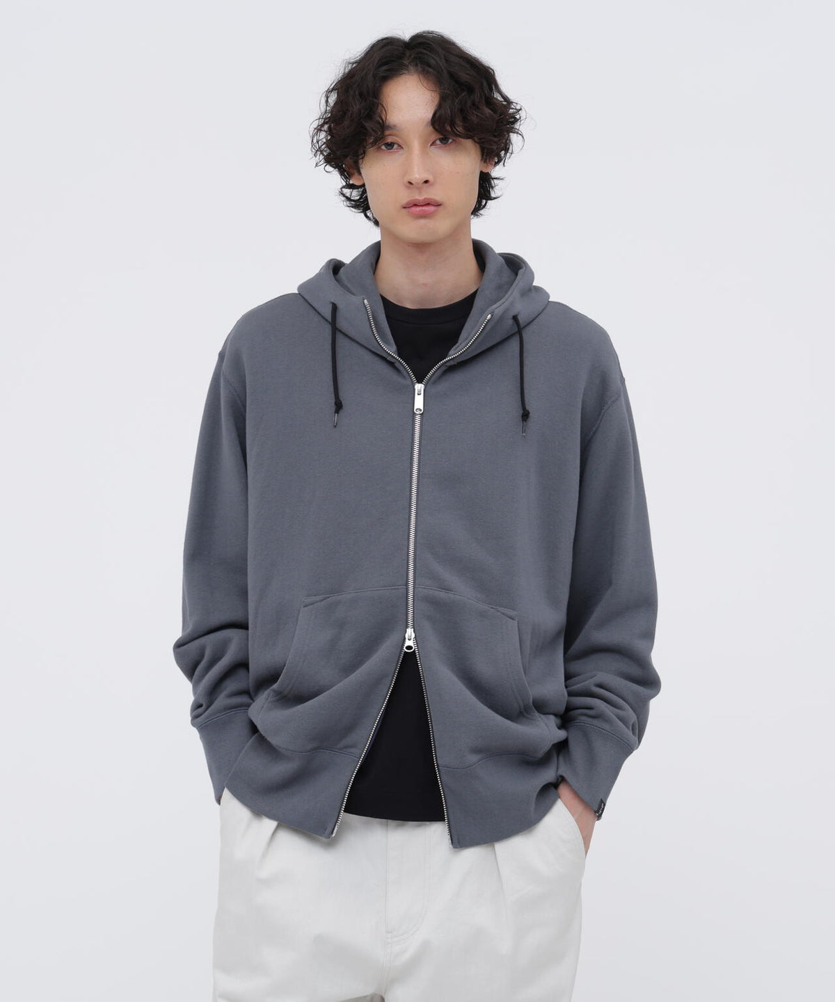 LIGHT LOOPBACK COTTON ZIP HOODY
