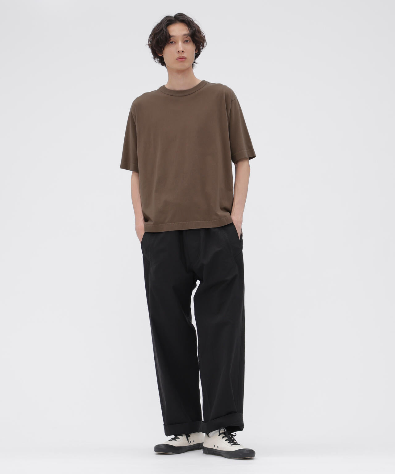 FADED ROUGH COTTON JERSEY TOP