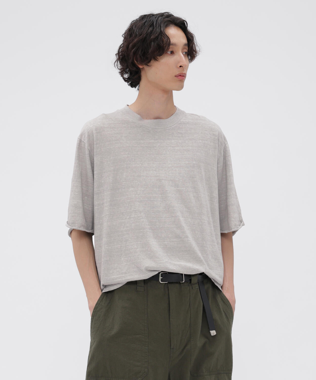 CARBON DYED COTTON LINEN TOP