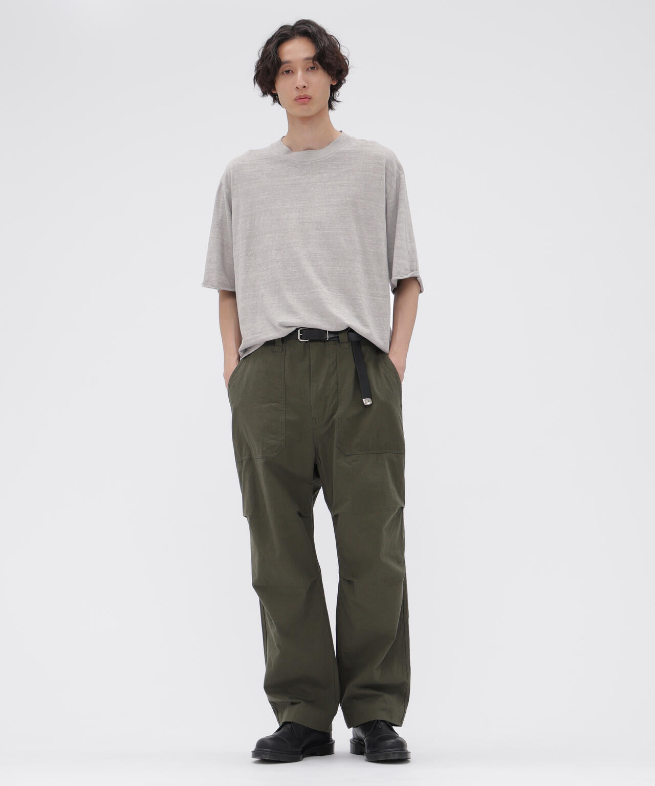 CARBON DYED COTTON LINEN TOP